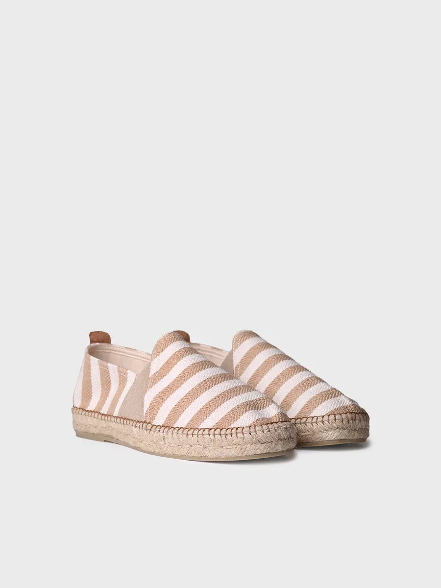 Toni Pons Dustin espadrille homme beige toile rayée