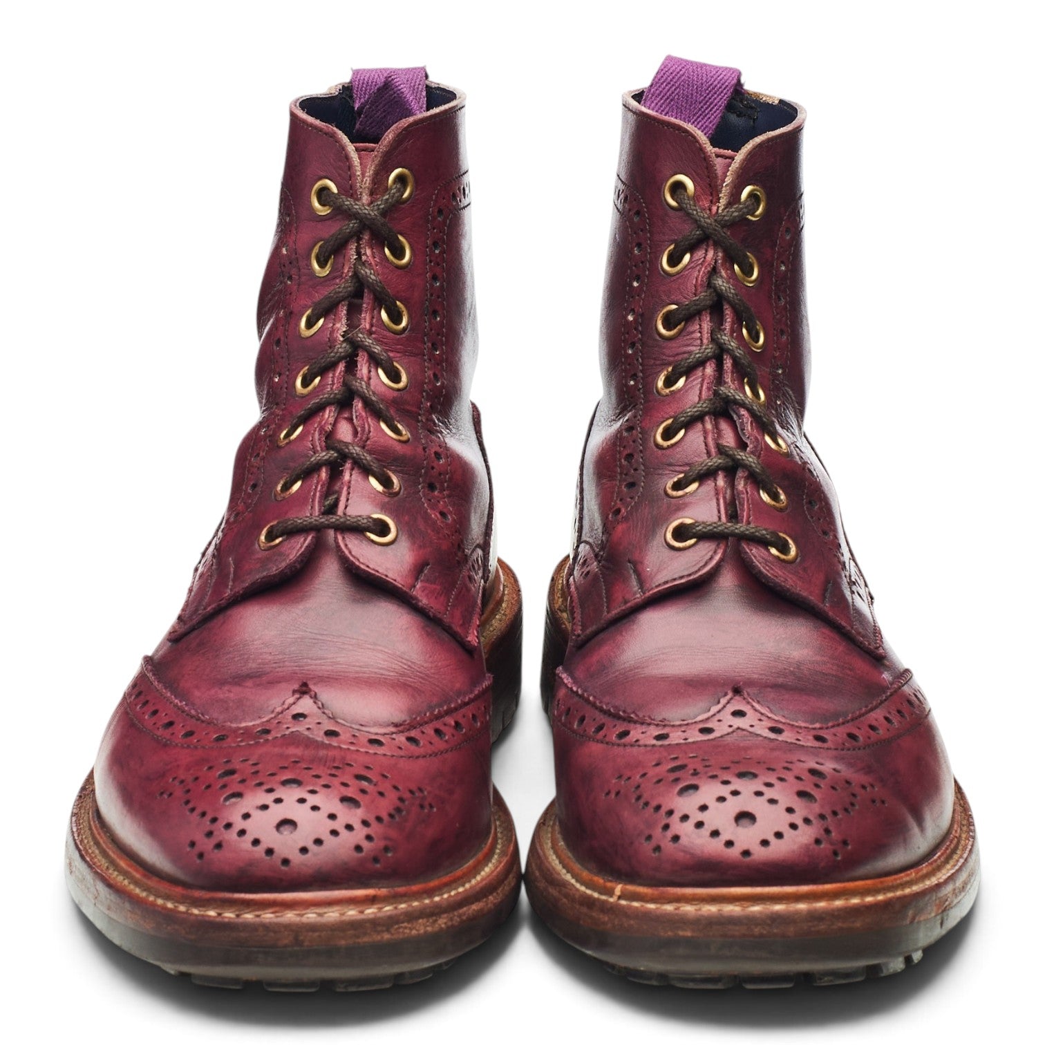 Tricker's Stow boots cuir violet pointure UK 9.5