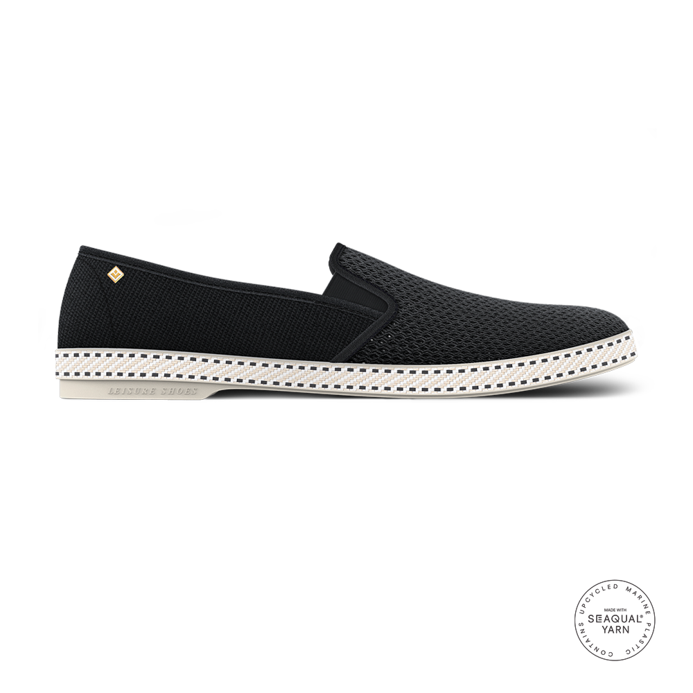 Rivieras Classic Toile Filet Noir espadrilles coton noir
