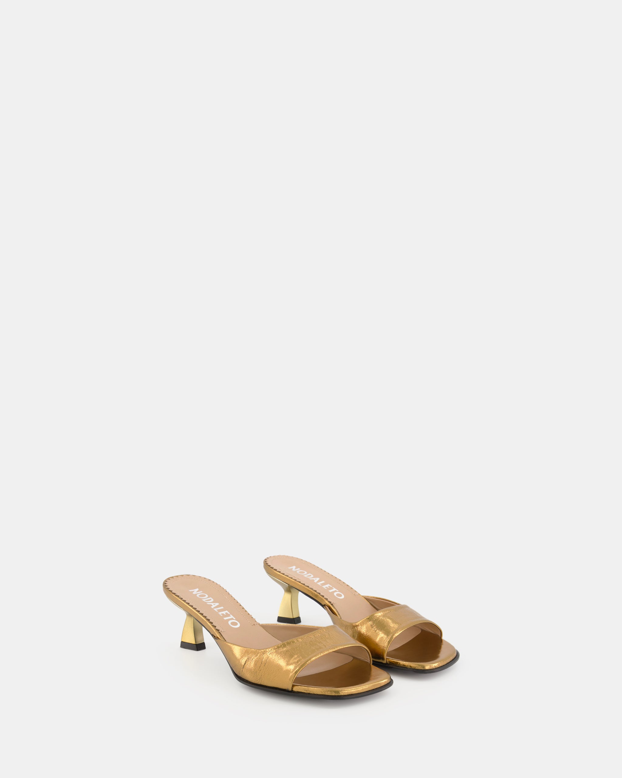 Nodaleto Dona Reese mules cuir bronze Crackle talon 5 cm