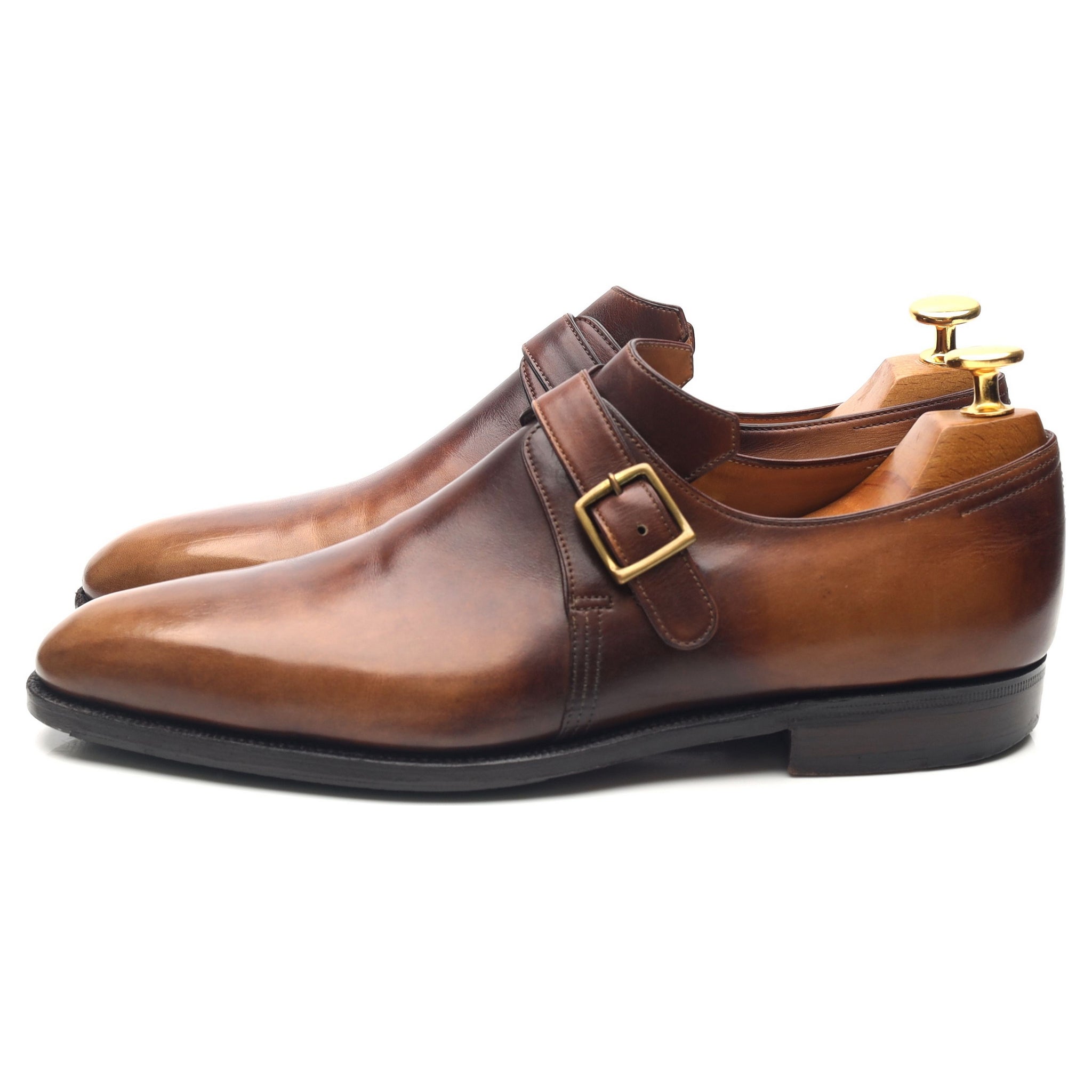 Corthay Arca Buckle derbies monk cuir marron UK 7