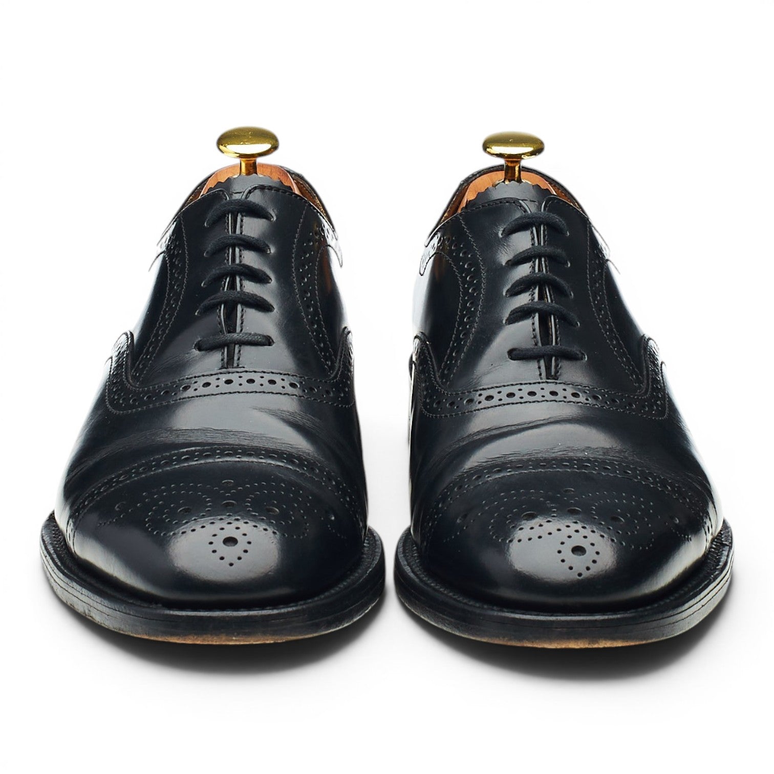 Loake 201B chaussures oxford noires UK 8 cuir