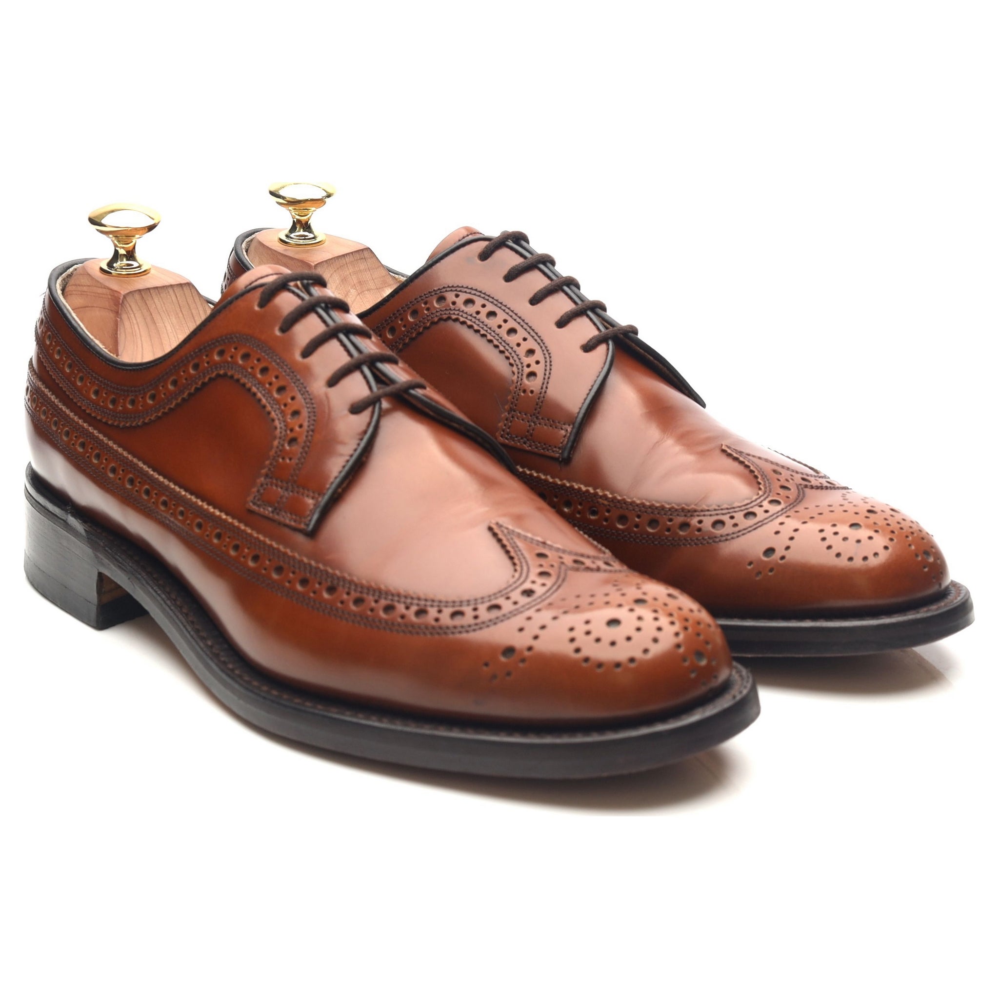 Barker derby cuir marron clair UK 8 brogue