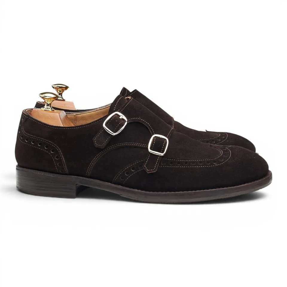 Valentin Frunza chaussures monk sur-mesure daim marron 8,5