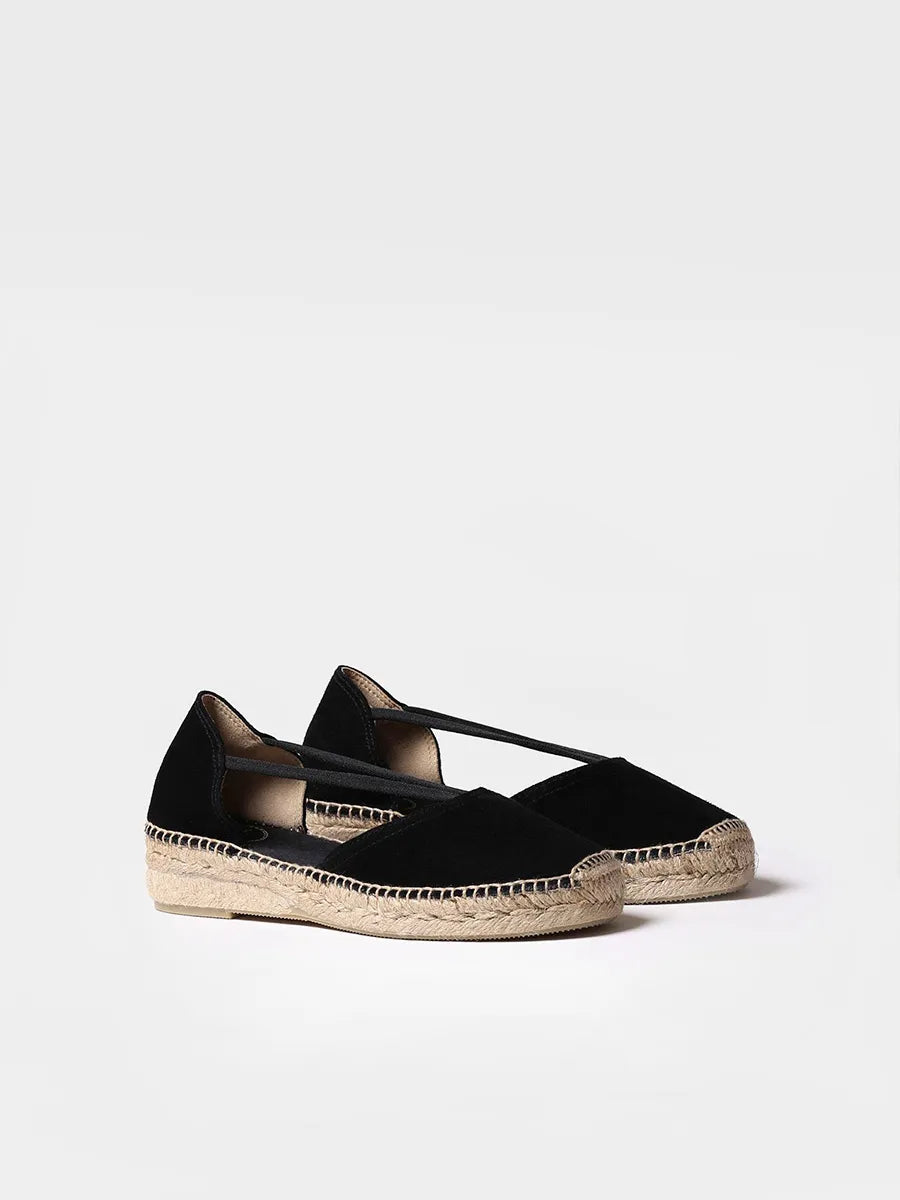 Toni Pons Erla-A espadrille femme daim noir 3,5 cm