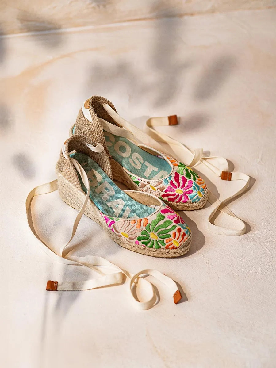 Toni Pons Castell espadrille rubans broderie multicolore