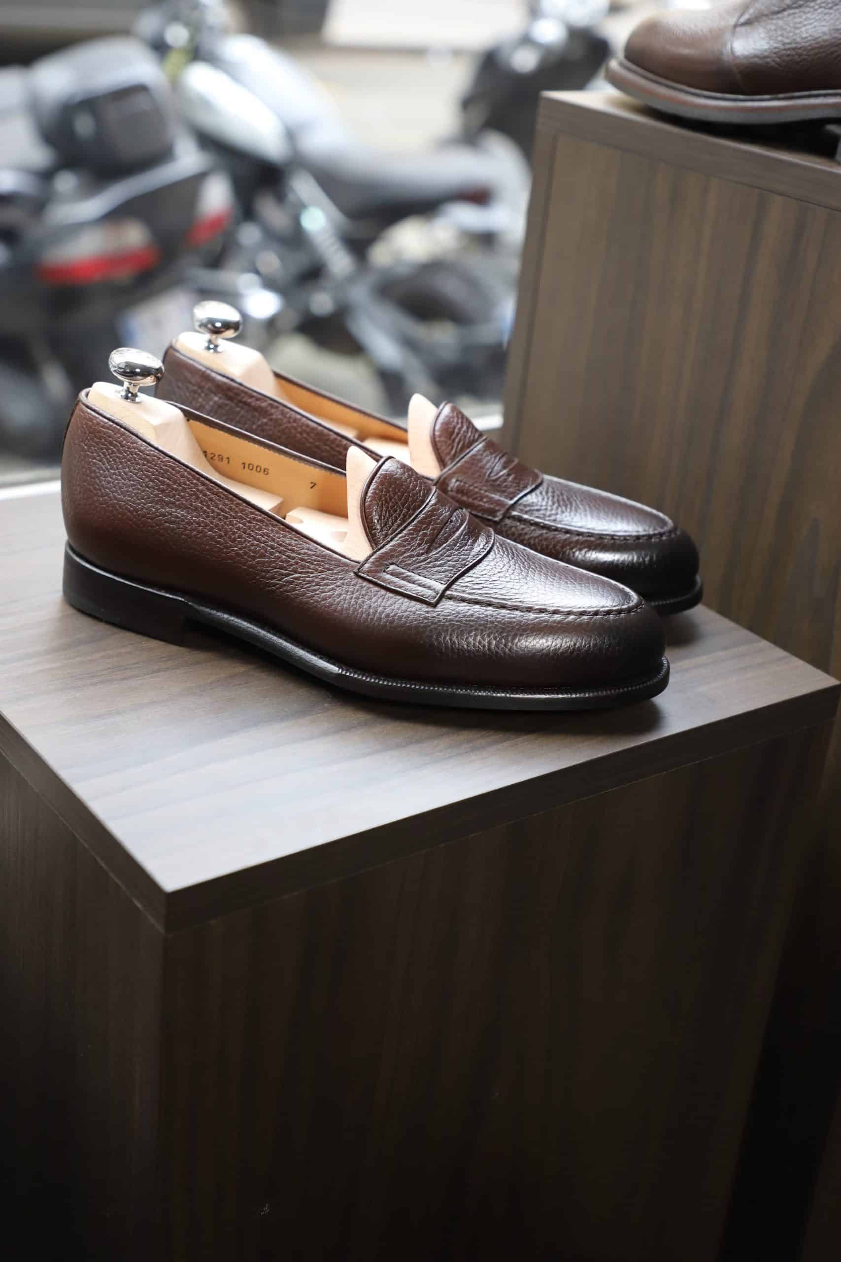 Malfroid Newport mocassin penny loafer cuir grainé Annonay