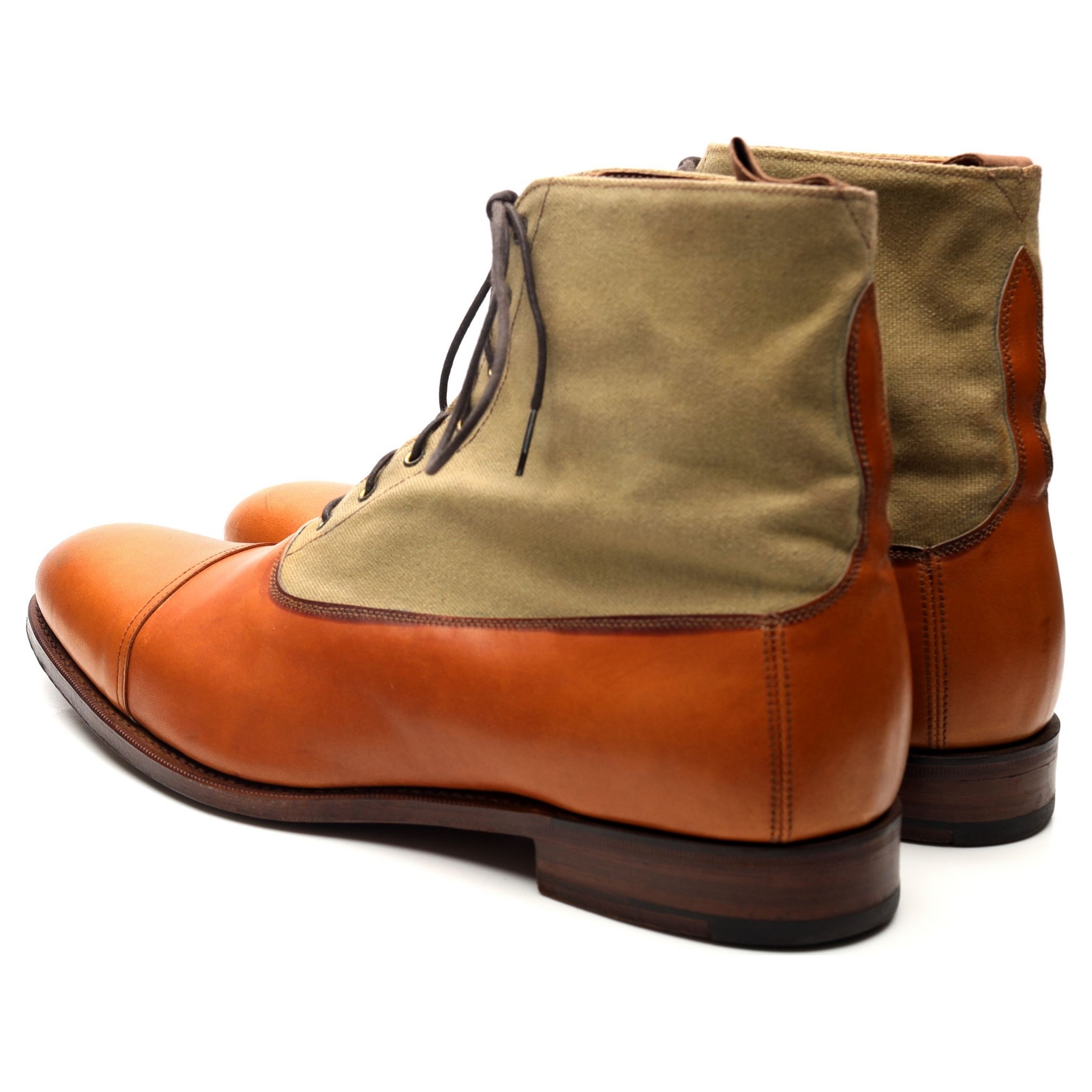 Grenson boots balmoral cuir toile marron UK 10