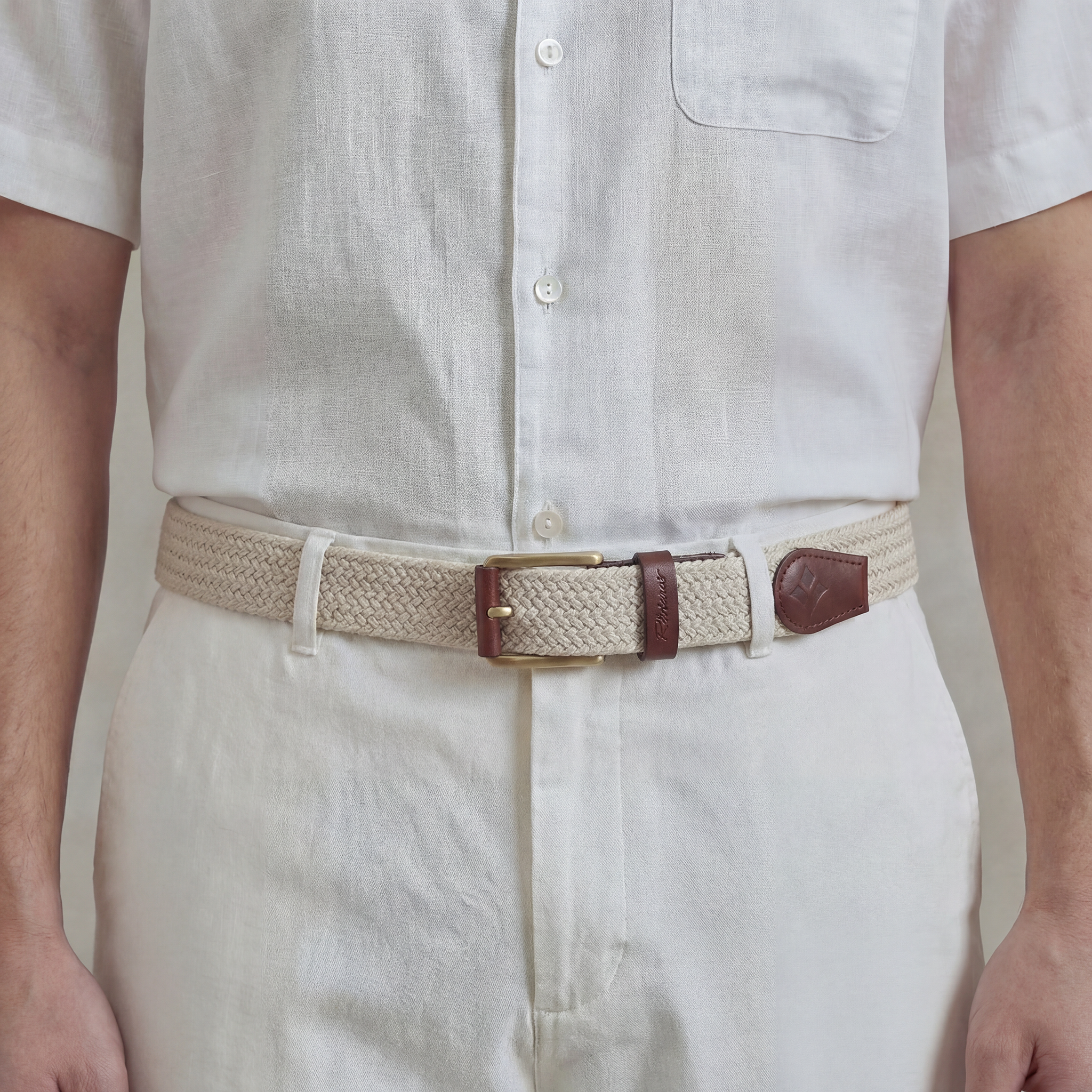 Rivieras Arthur ceinture tressée écru taille unique