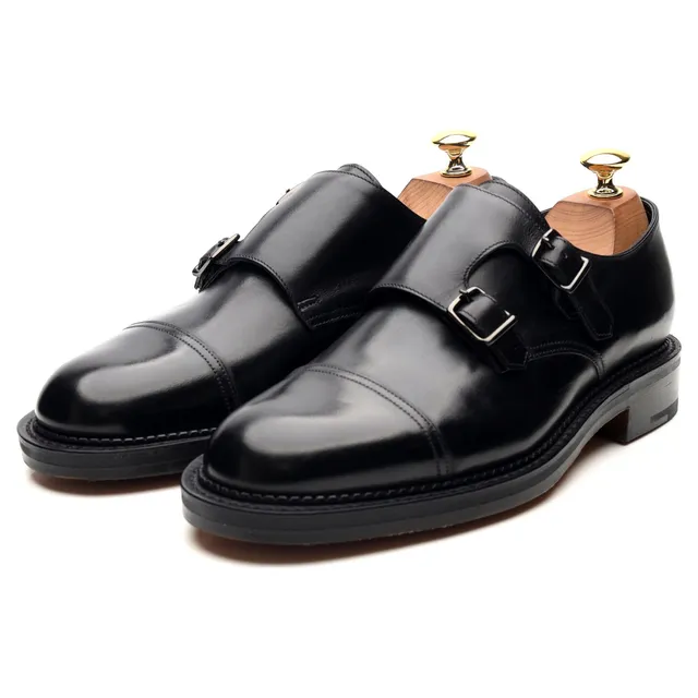 John Lobb William double monk cuir noir UK 6.5