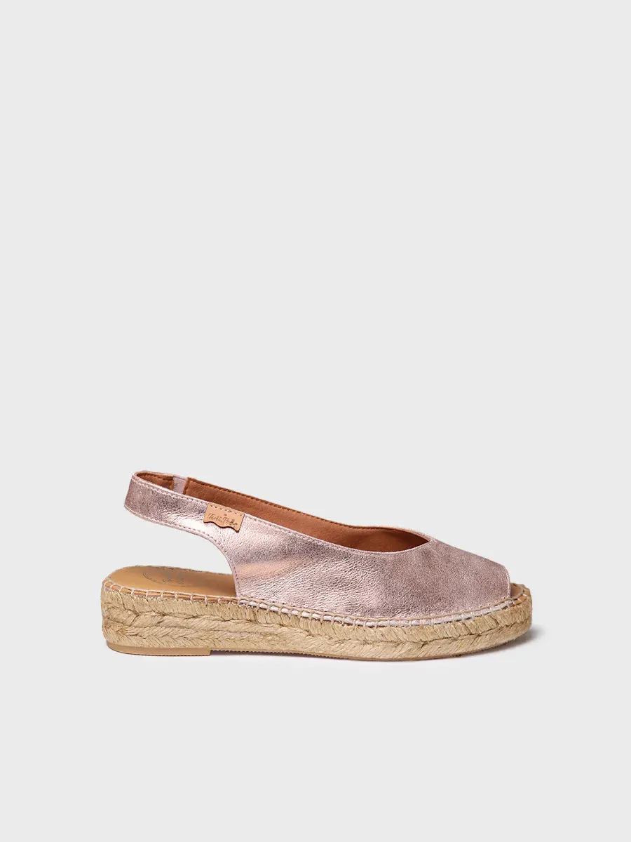 Toni Pons ERICA-AS espadrille cuir nude bout ouvert