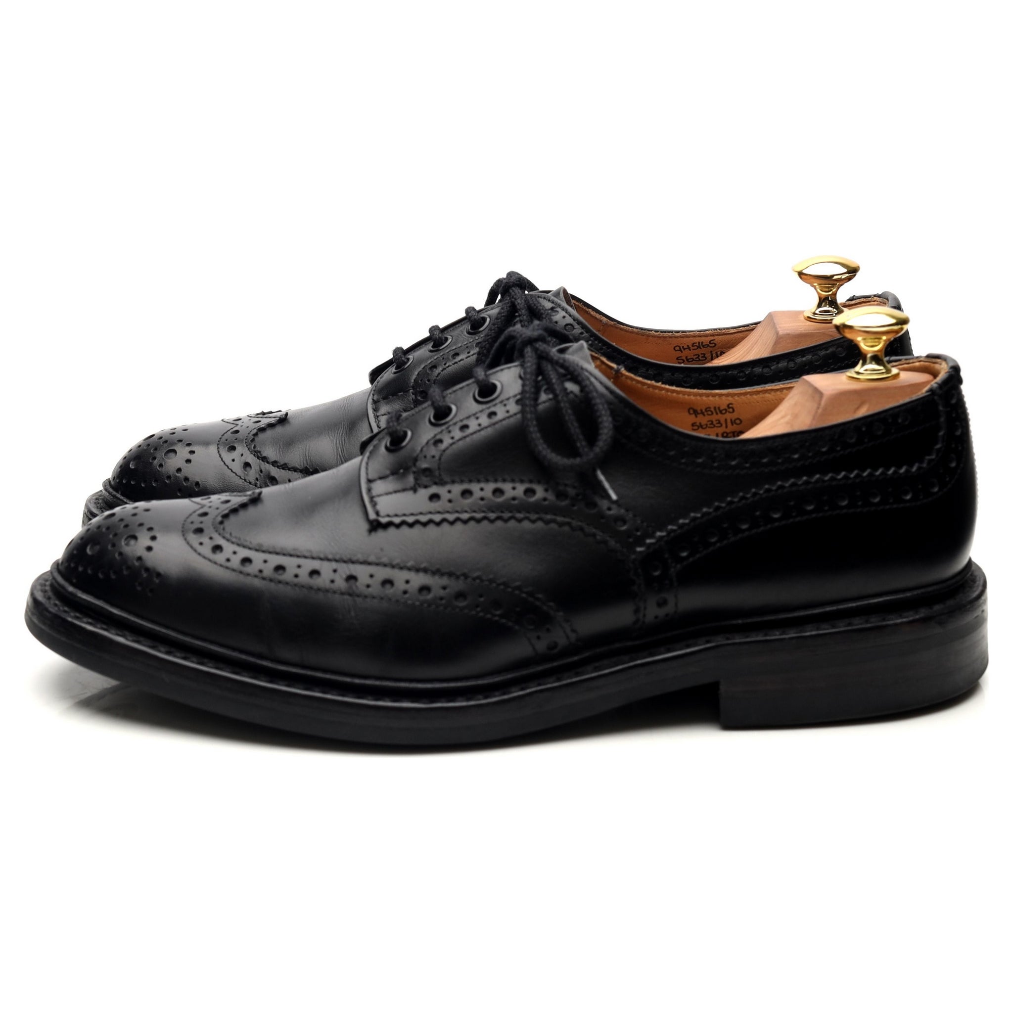 Tricker's Bourton derbys cuir noir UK 8