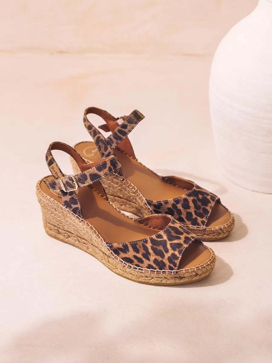 Toni Pons Sia-P espadrille compensée cuir boucle talon 7 cm