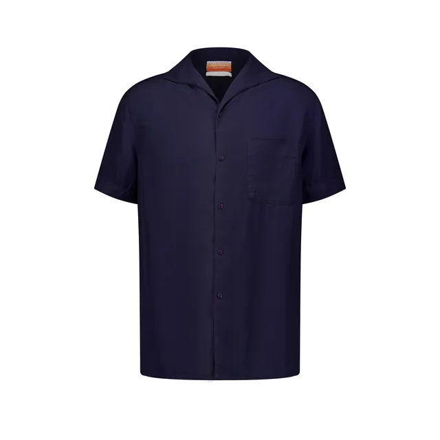 Rivieras Cadix chemise marine manches courtes lyocell