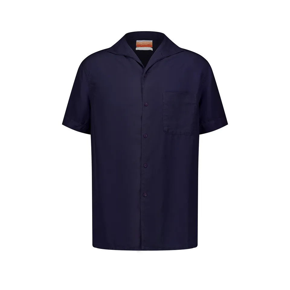 Rivieras Cadix chemise marine manches courtes lyocell
