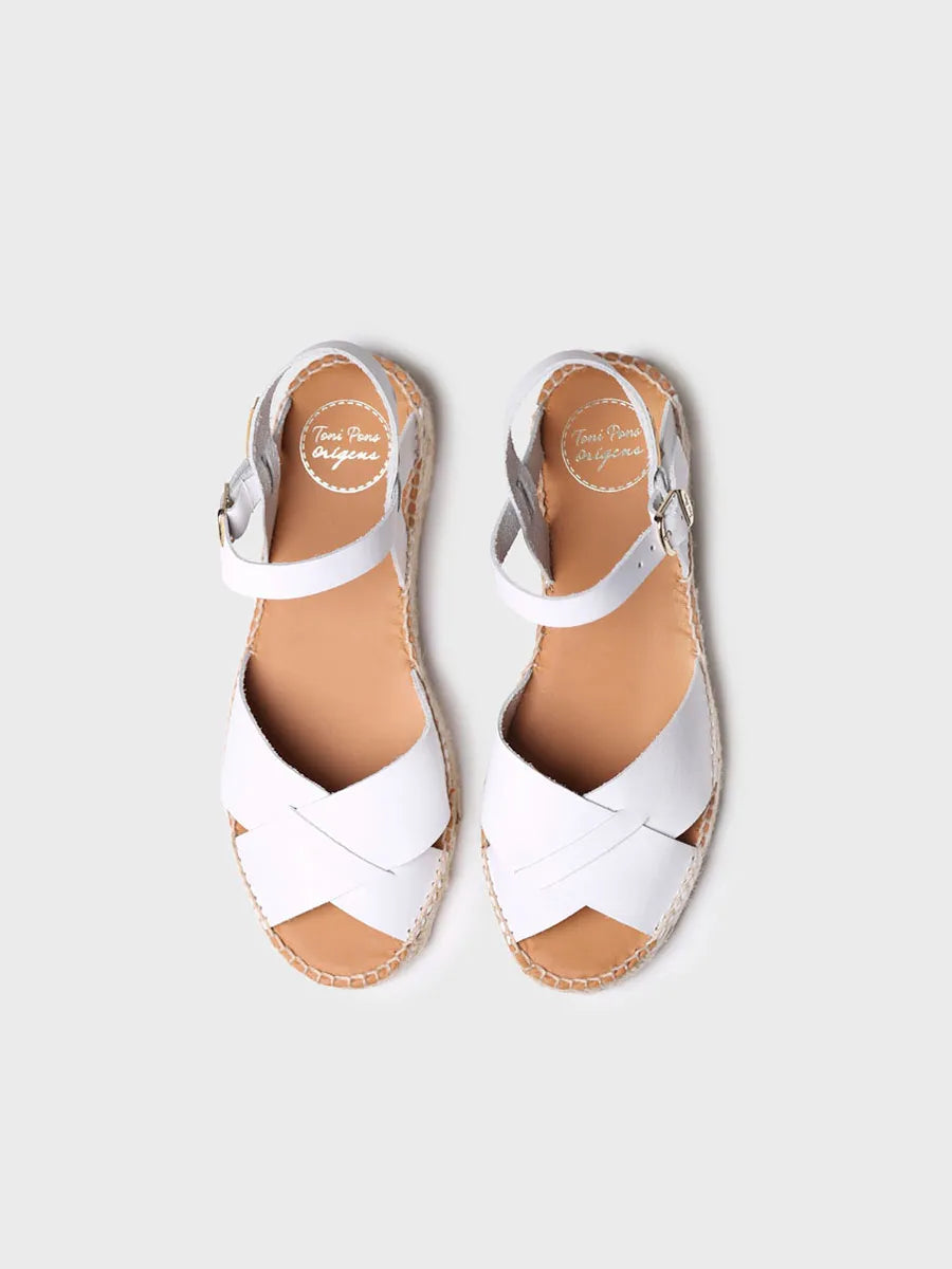 Toni Pons Esther sandale cuir blanc boucle