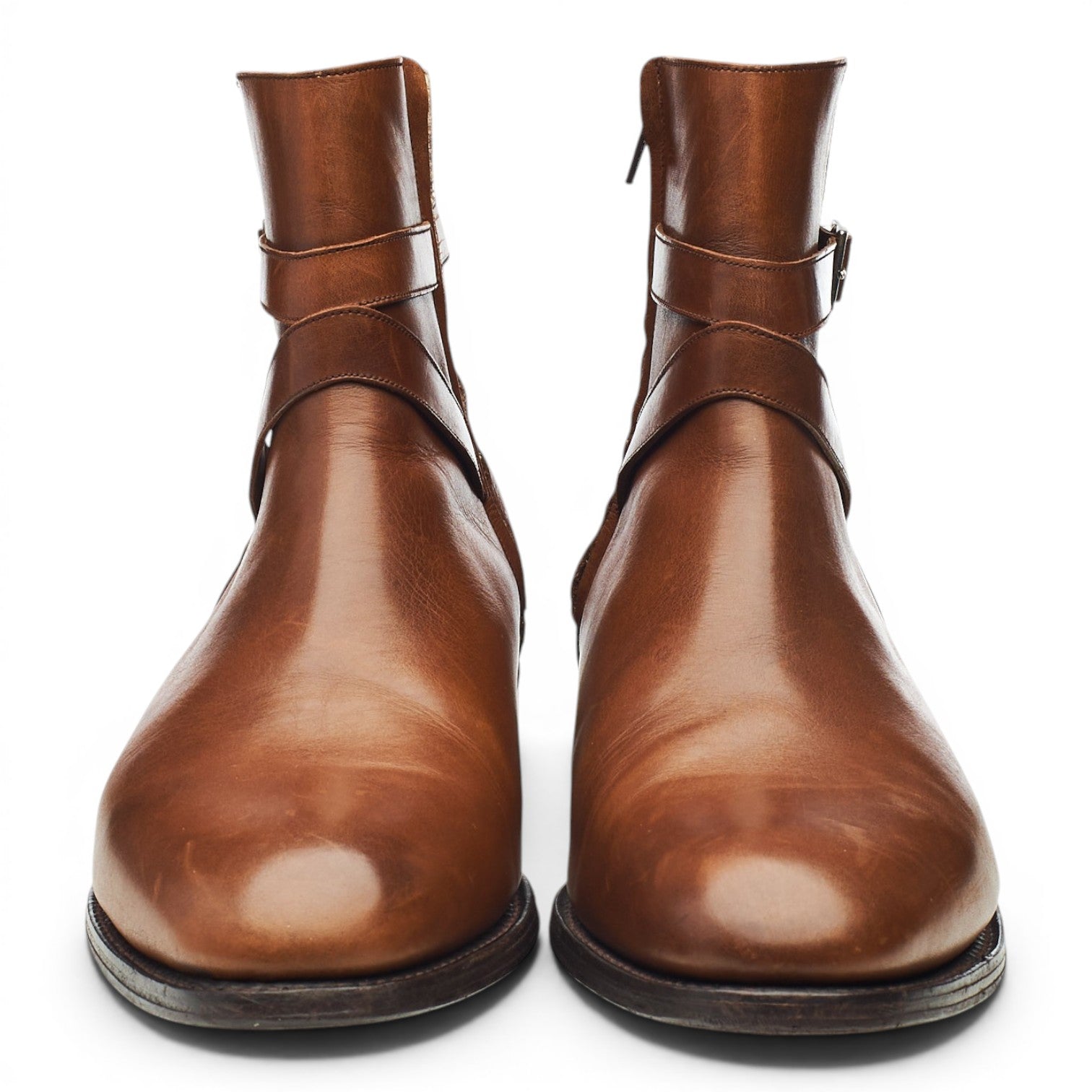 Barker Jodhpur Boots zip cuir marron 10.5