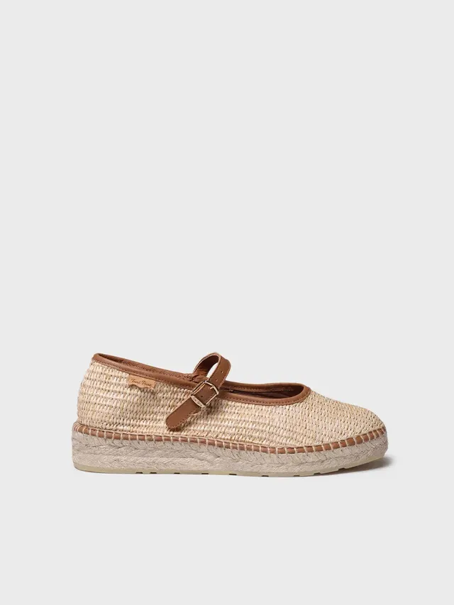Toni Pons Inca-RP babies femme raphia boucle cuir
