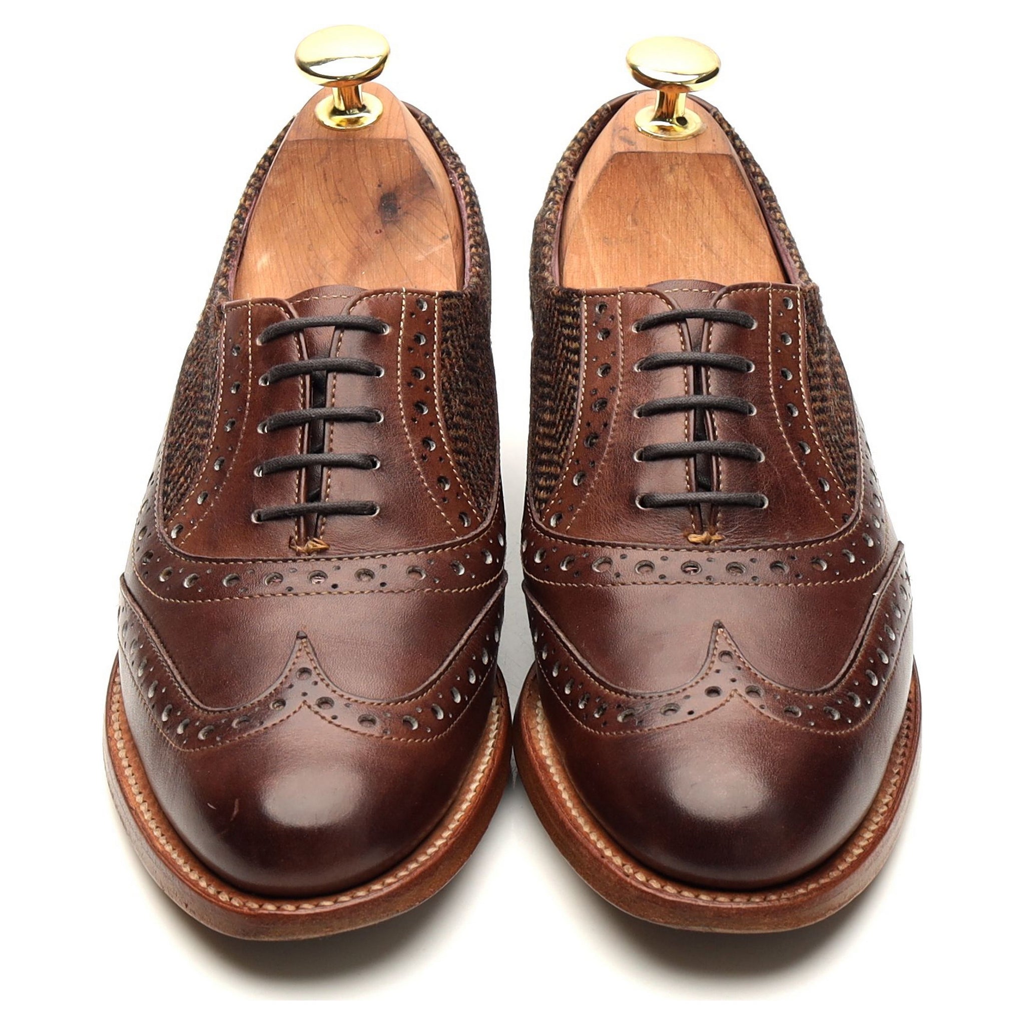 Barker Freya oxford femme cuir marron UK3 tweed