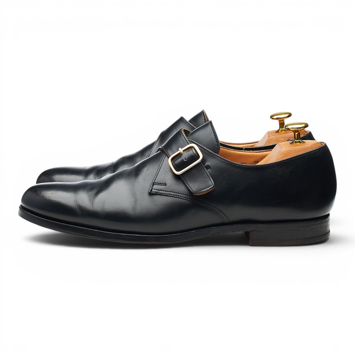 Peal & Co monk strap cuir noir 8,5 UK