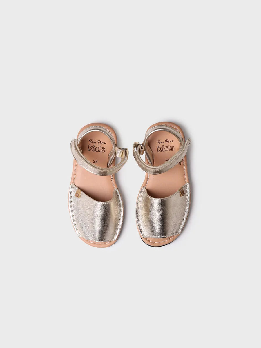 Toni Pons Cova-P sandale menorquine fille platine cuir