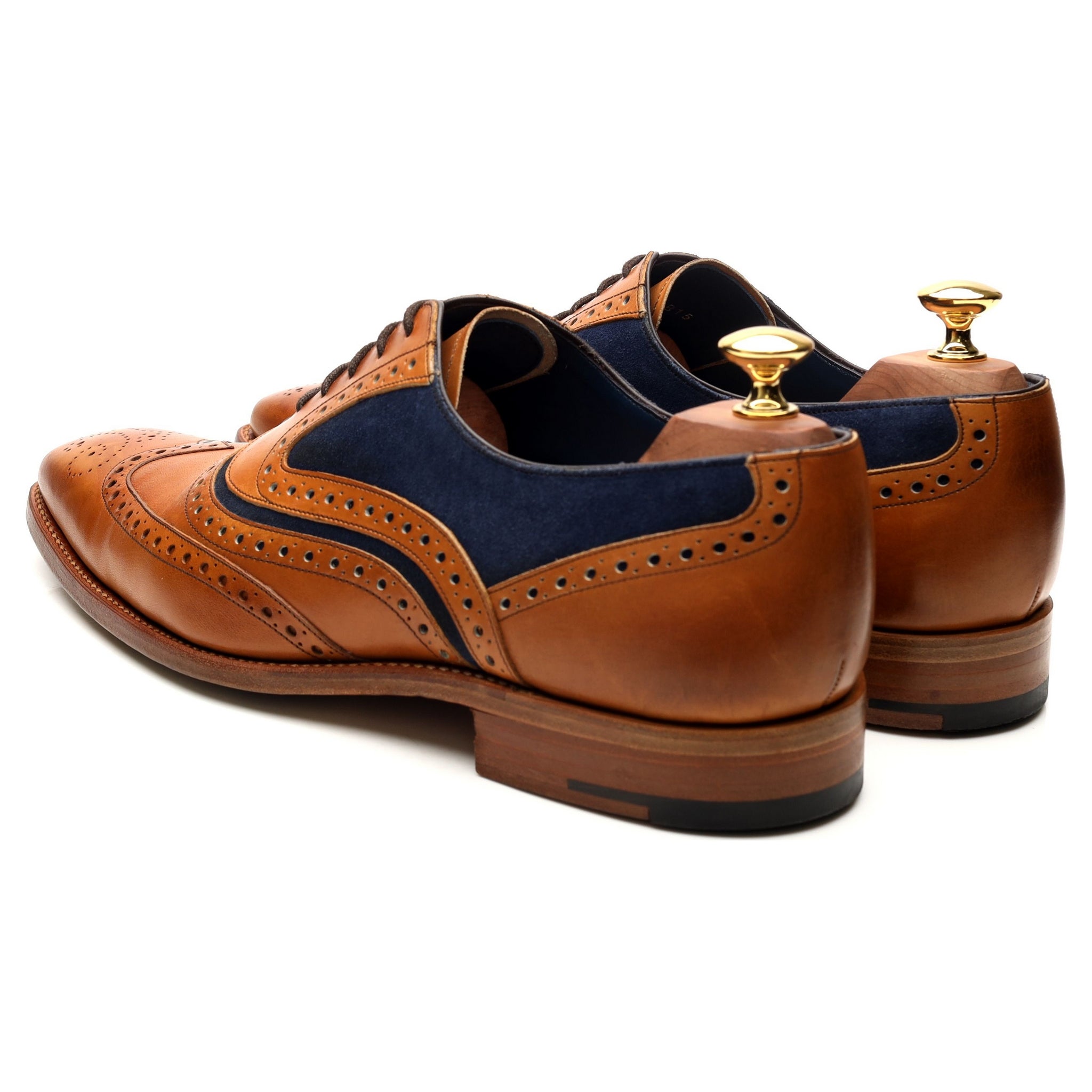 Barker McClean brogues cuir marron tan UK 9