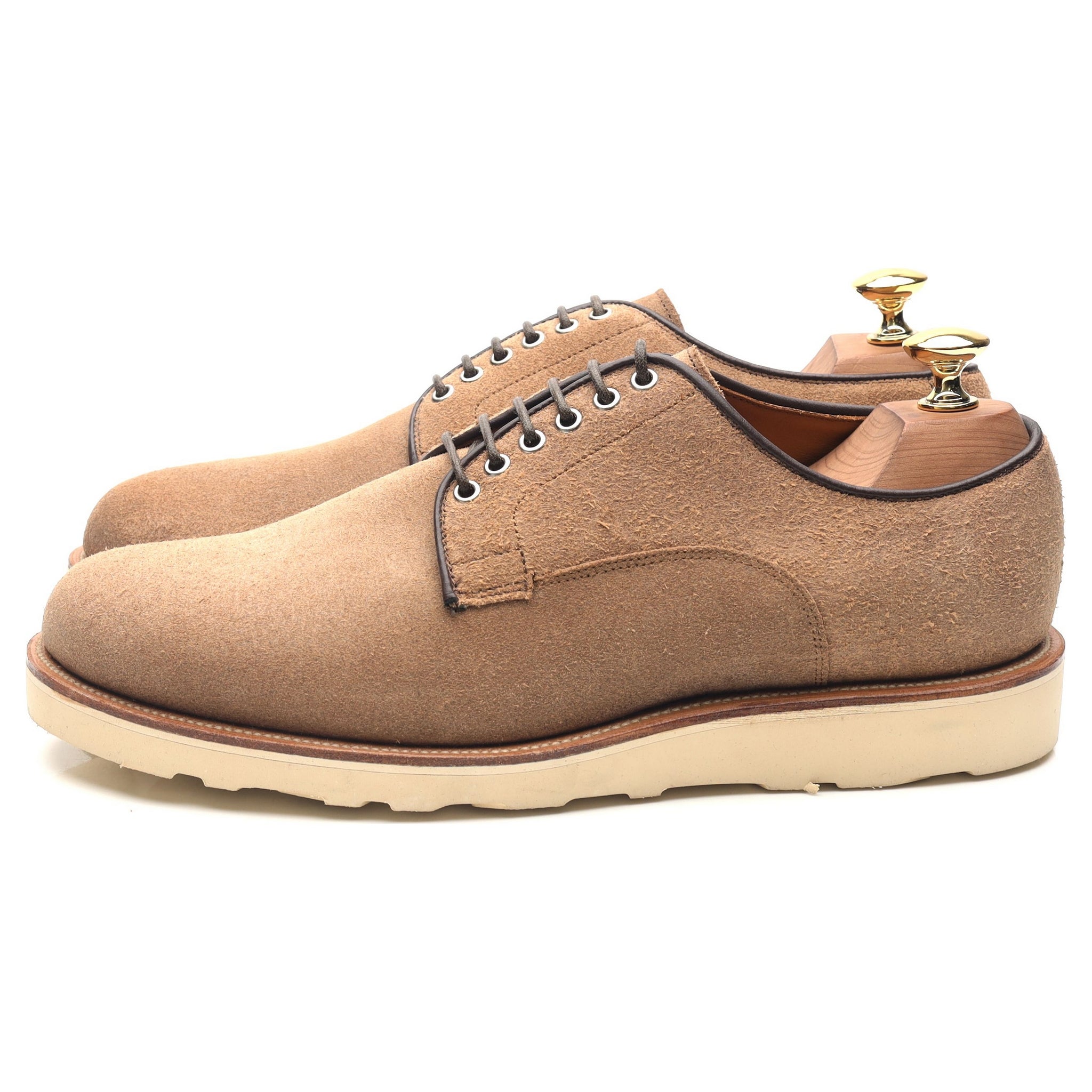 Viberg derby suède beige semelle gomme UK 7