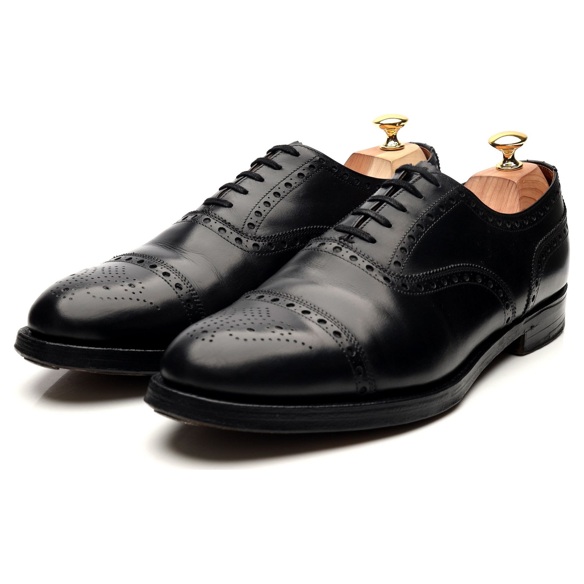 Crockett & Jones oxford semi-brogue cuir noir 46