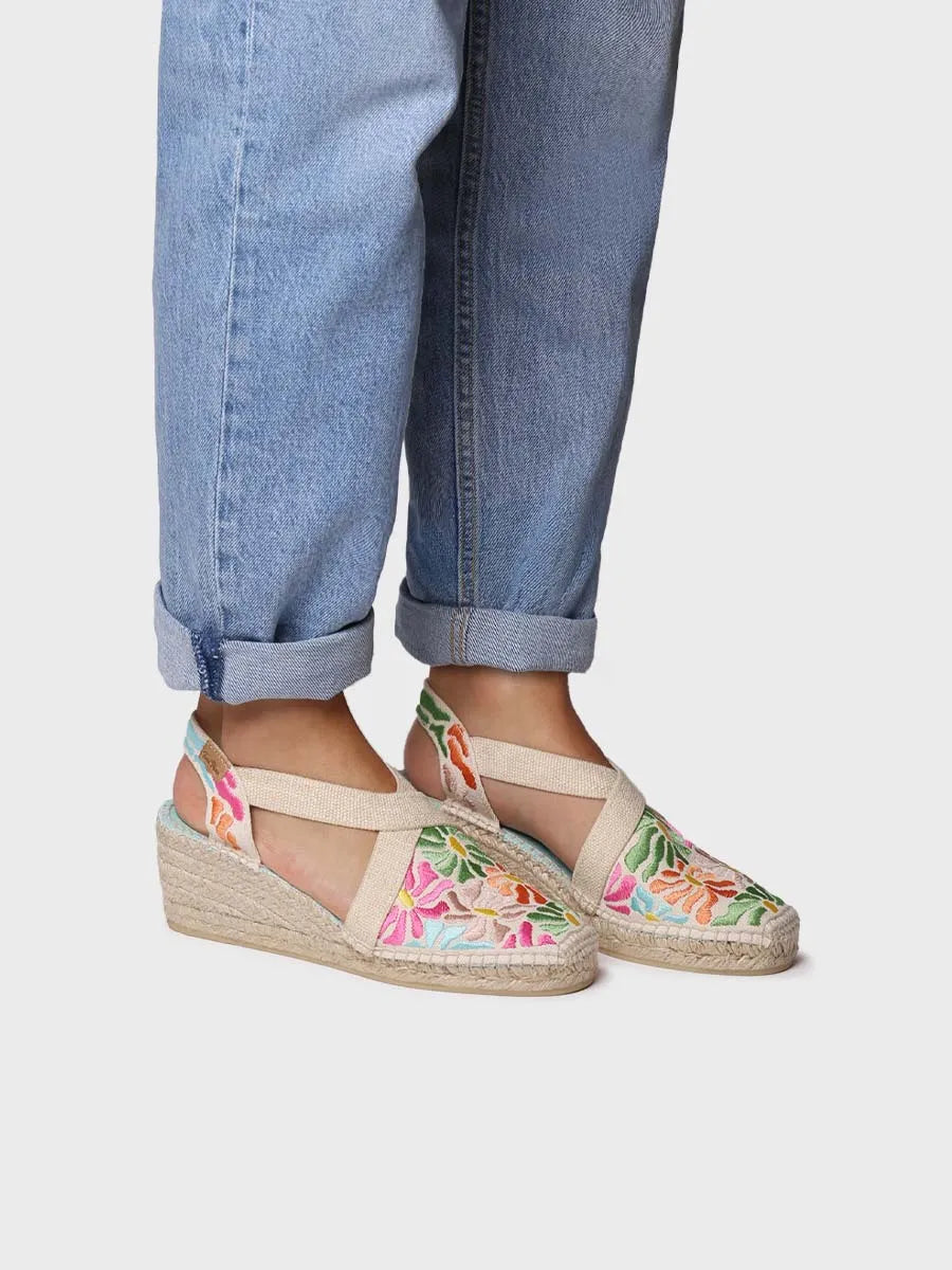 Toni Pons Montjoi espadrille compensée broderie vegan