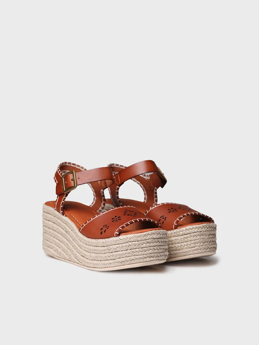 Toni Pons Joana espadrille cuir compensée 7 cm