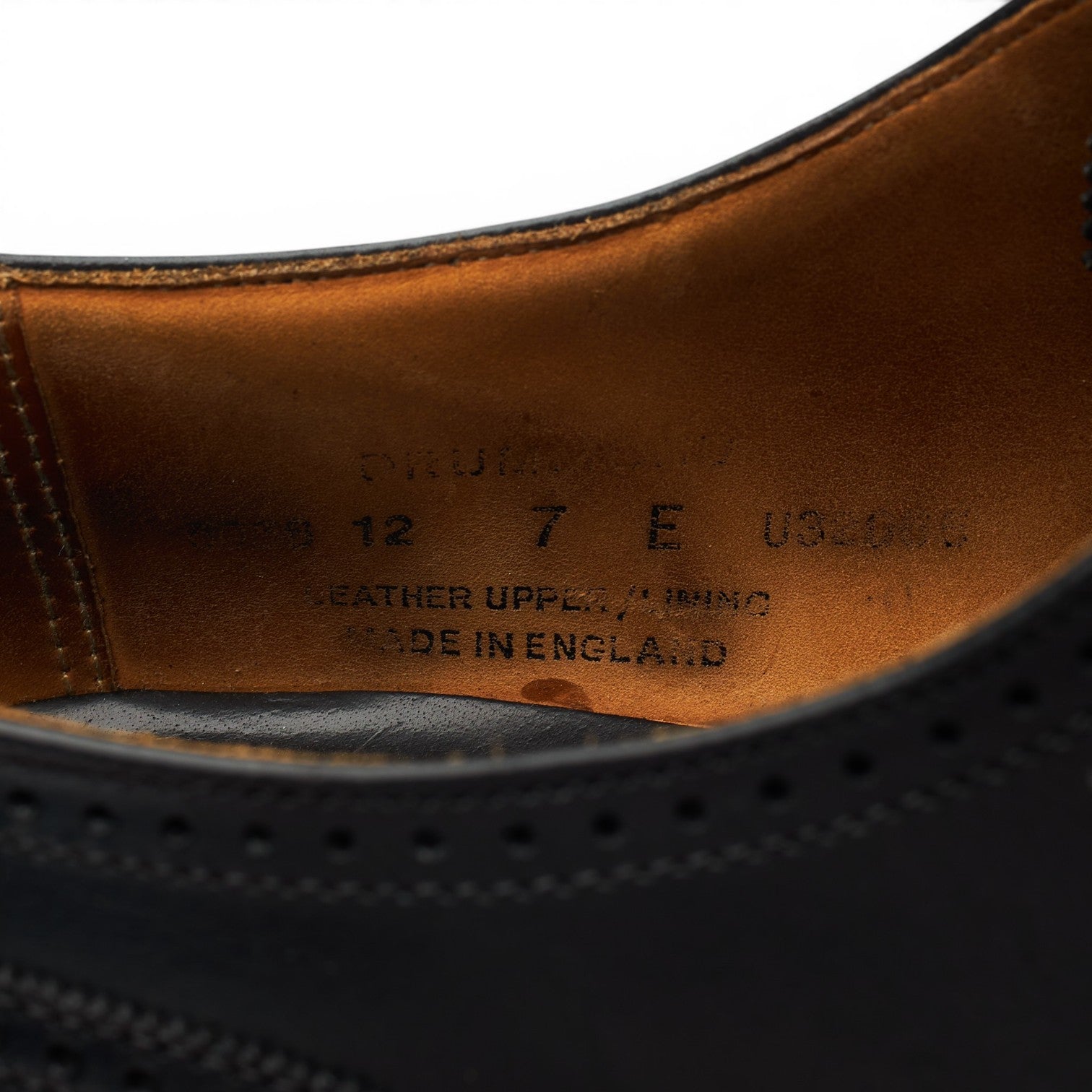 Crockett & Jones Drummond derbies cuir noir brogues UK 7