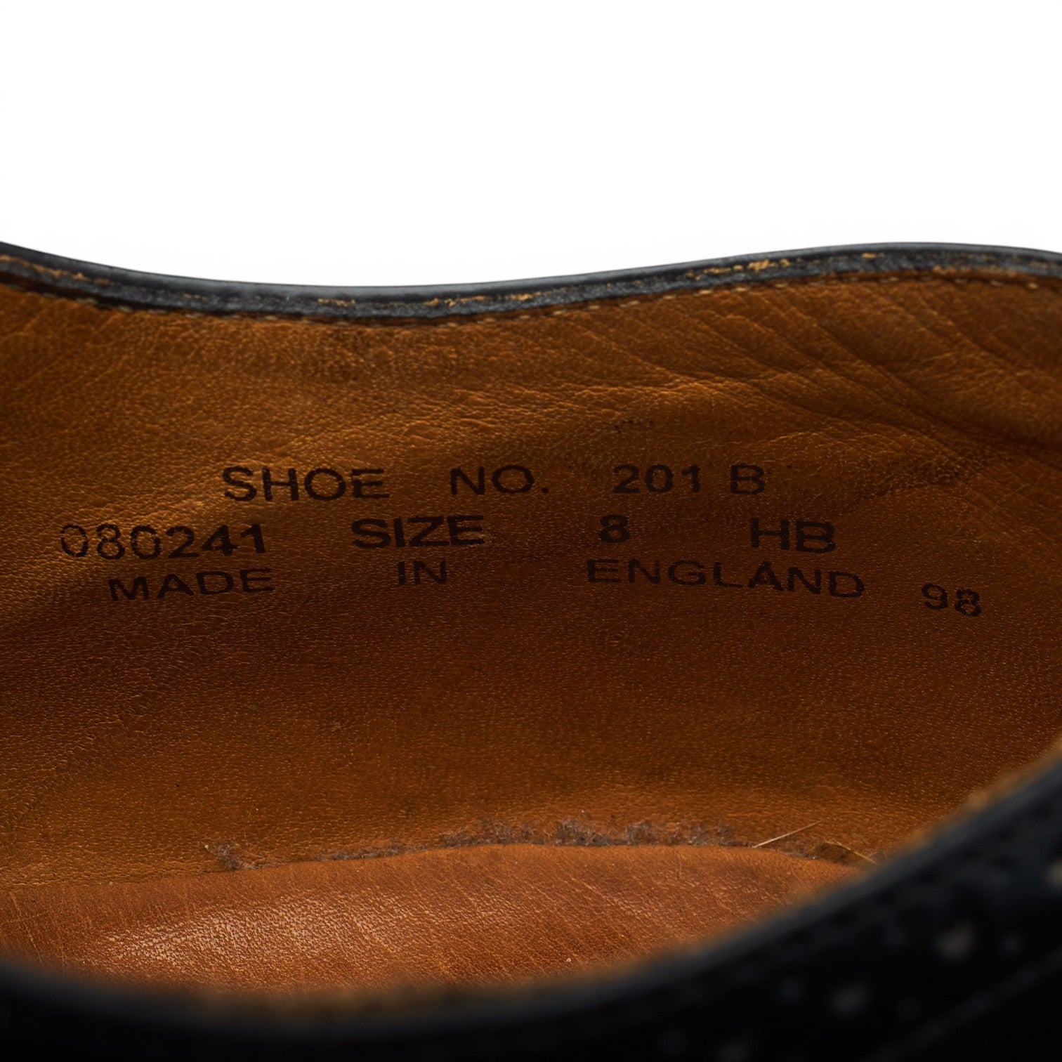 Loake 201B chaussures oxford noires UK 8 cuir