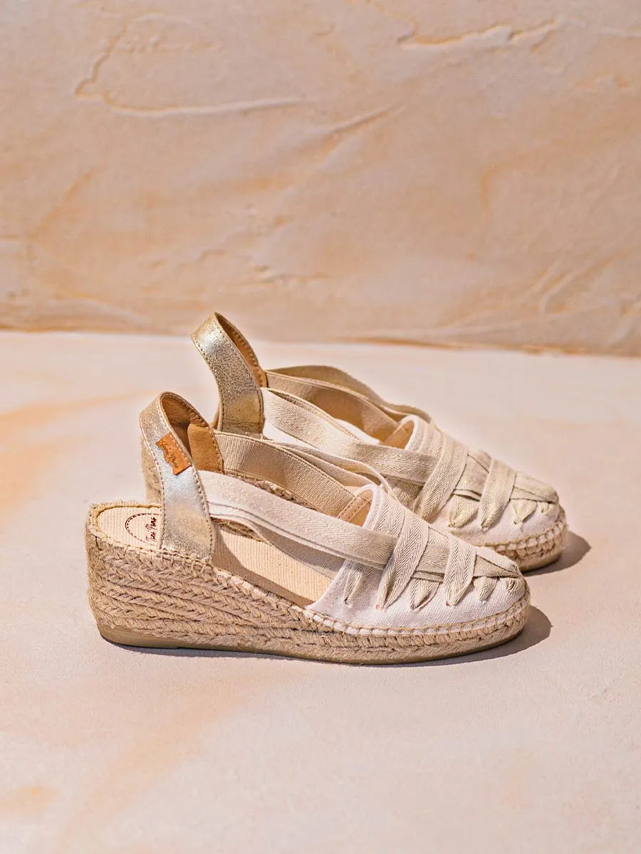 Toni Pons Tracy-CZ espadrilles compensées écru