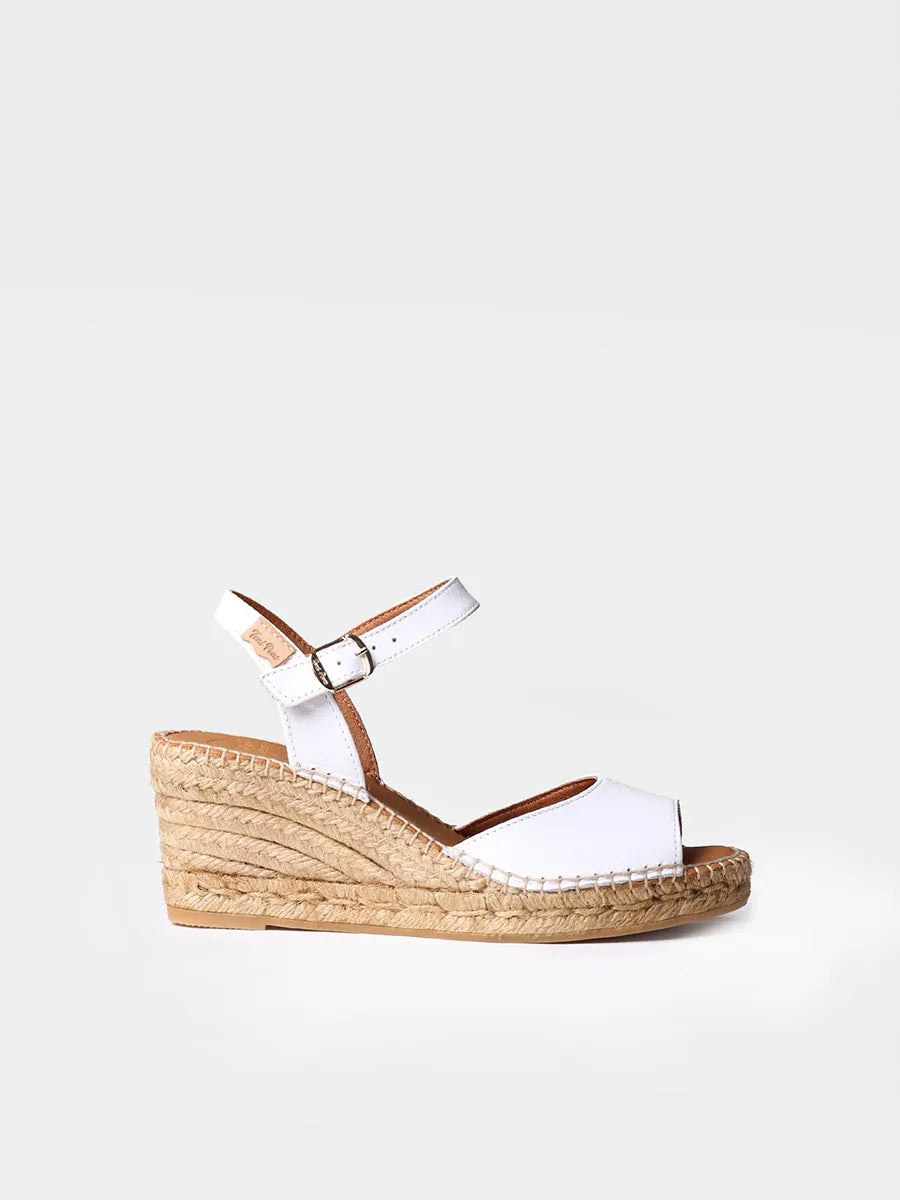 Toni Pons Sia-P espadrilles compensées cuir blanc