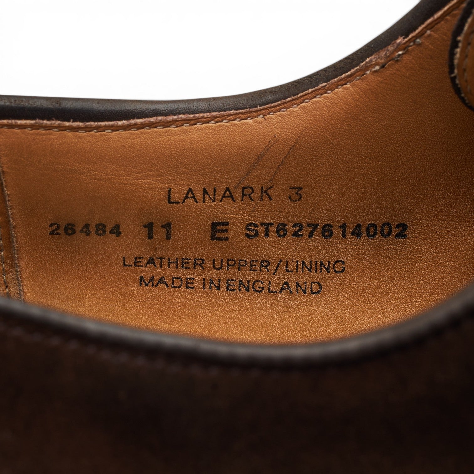 Crockett & Jones Lanark 3 derby suède marron UK 11