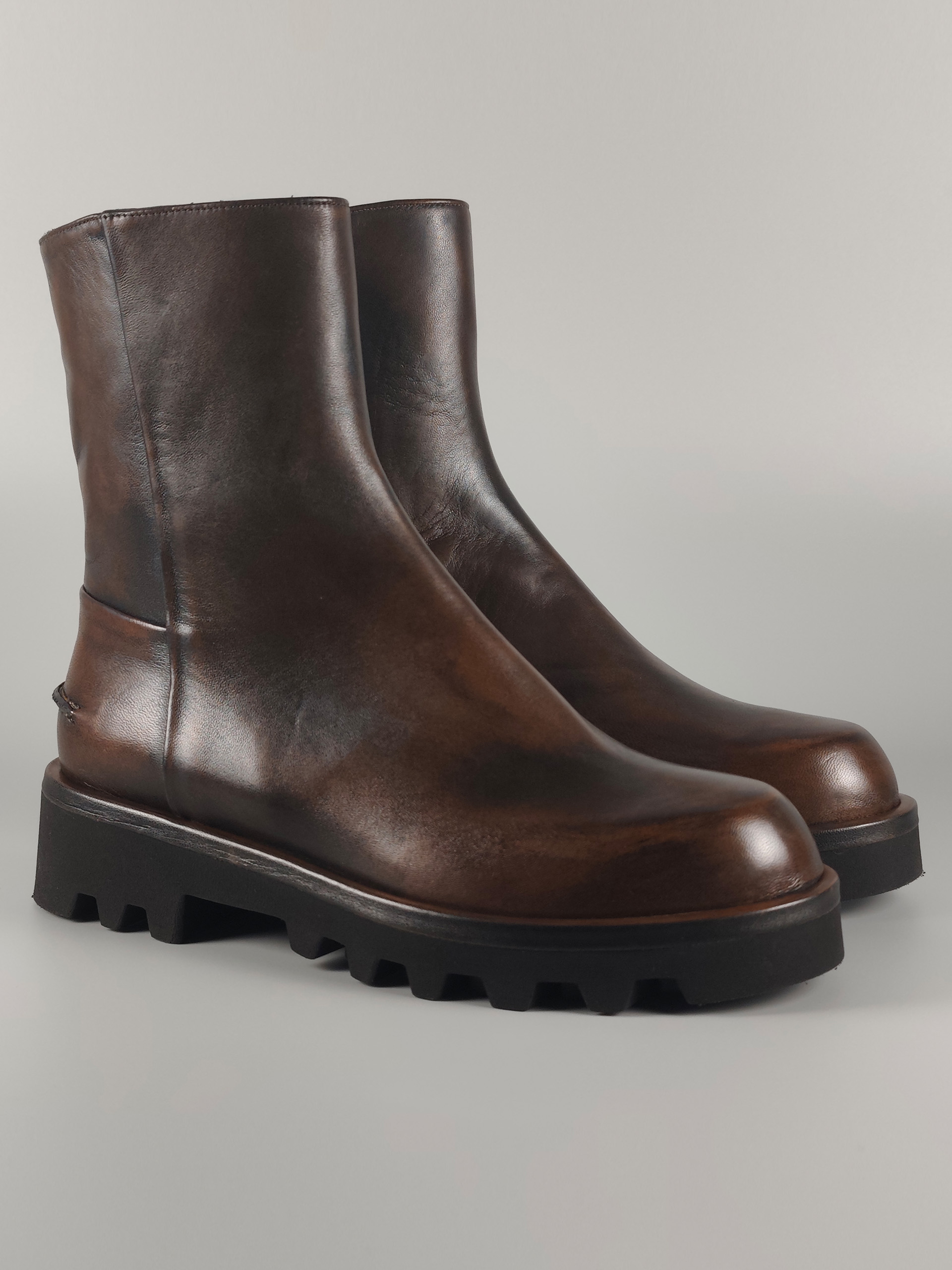 Lorena Paggi Glove Cuir bottine marron