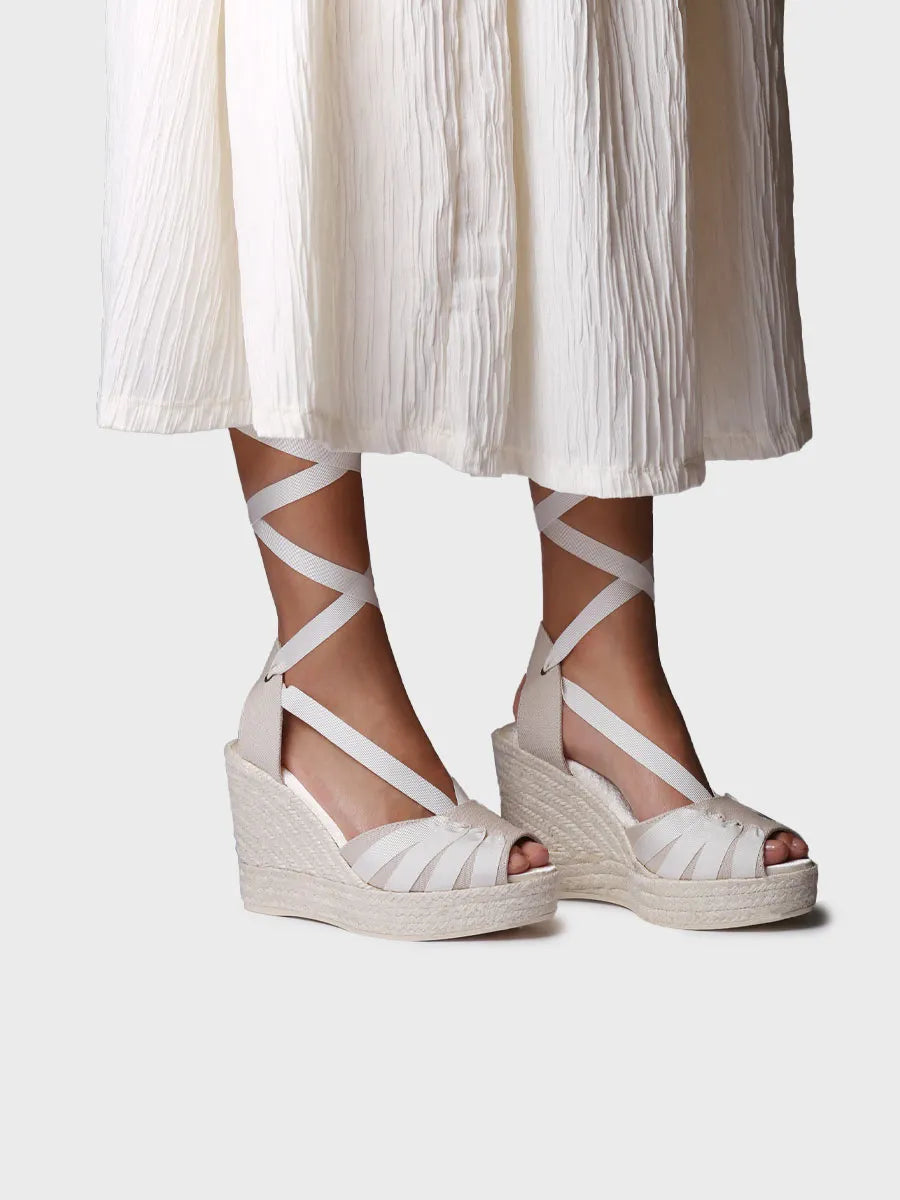 Toni Pons Delilah espadrille mariée écru talon 11 cm
