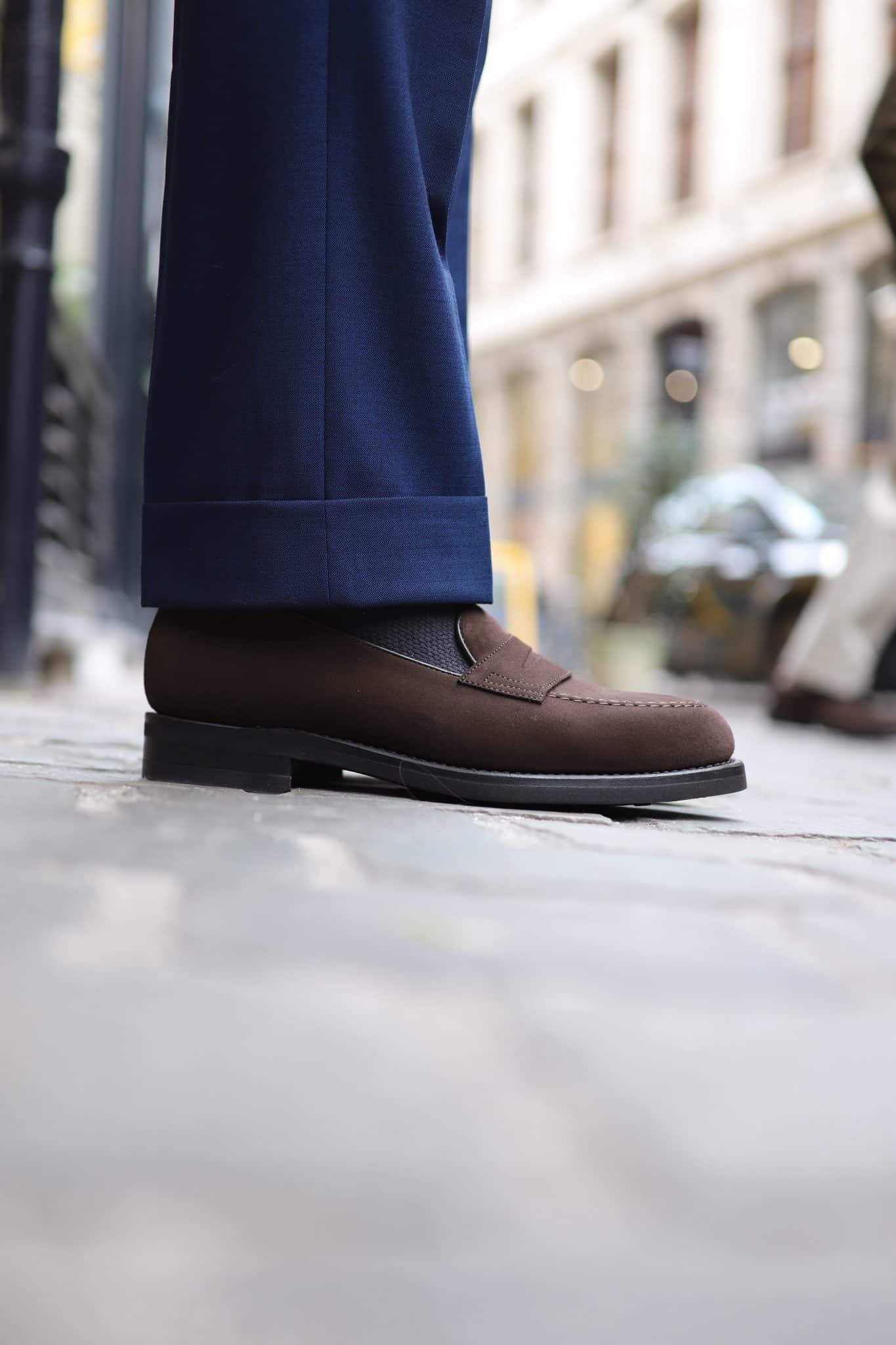 Malfroid Newport mocassin veau velours marron