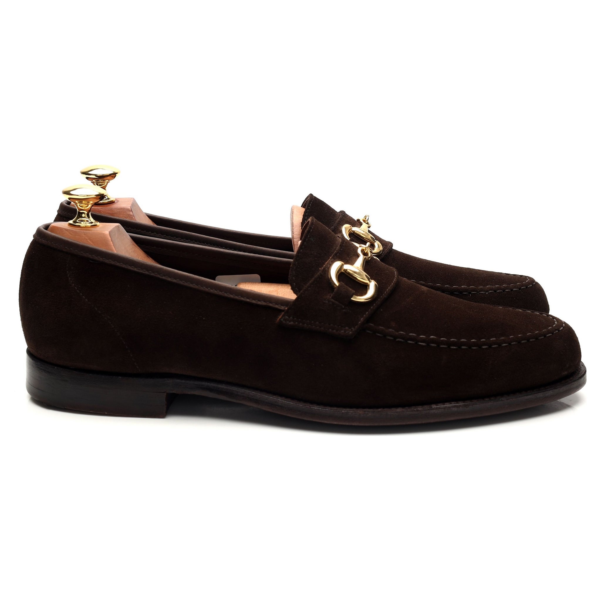 Double Monk Goldman mocassins mors daim marron foncé UK 9