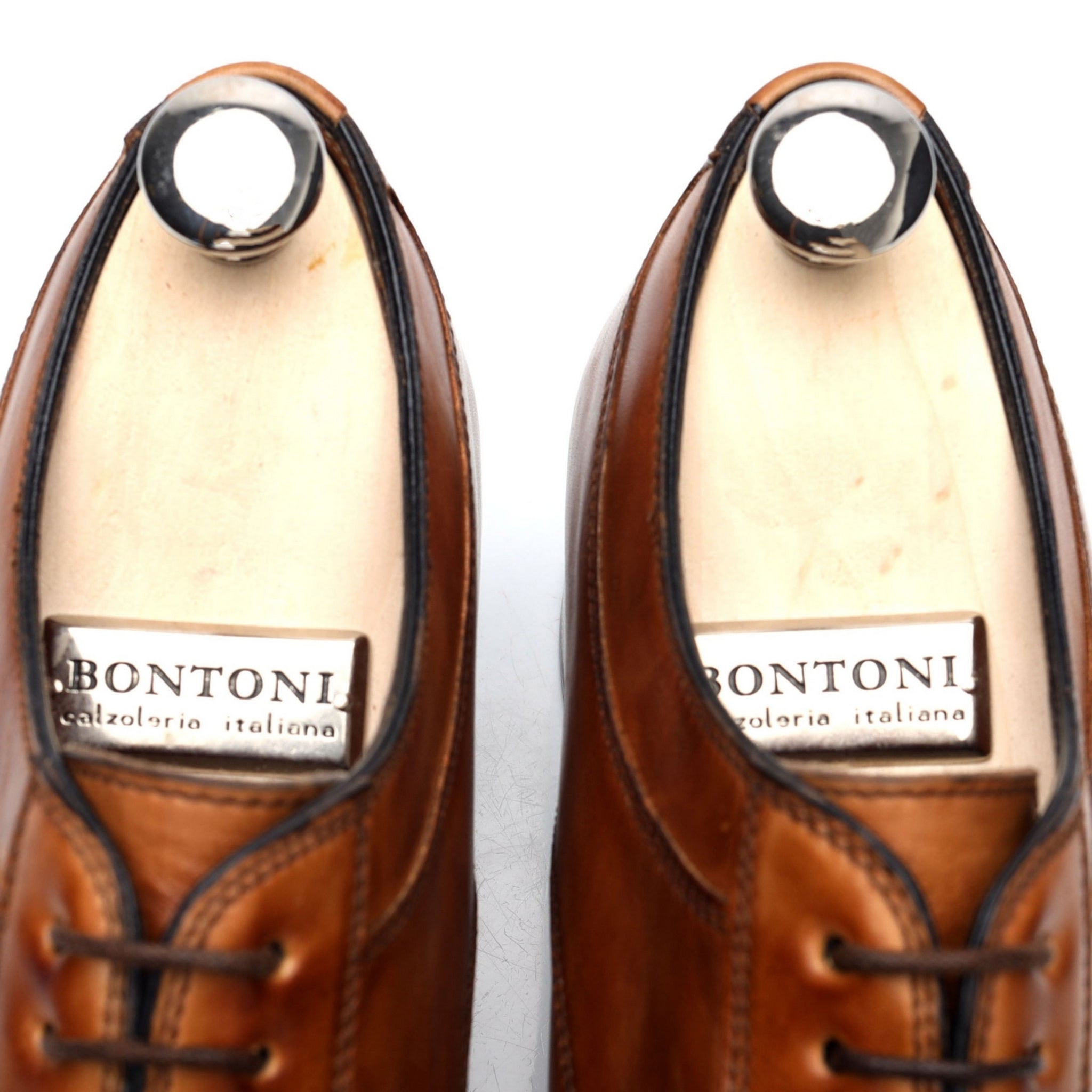 Bontoni Magnifico derby cuir patiné marron UK 8.5