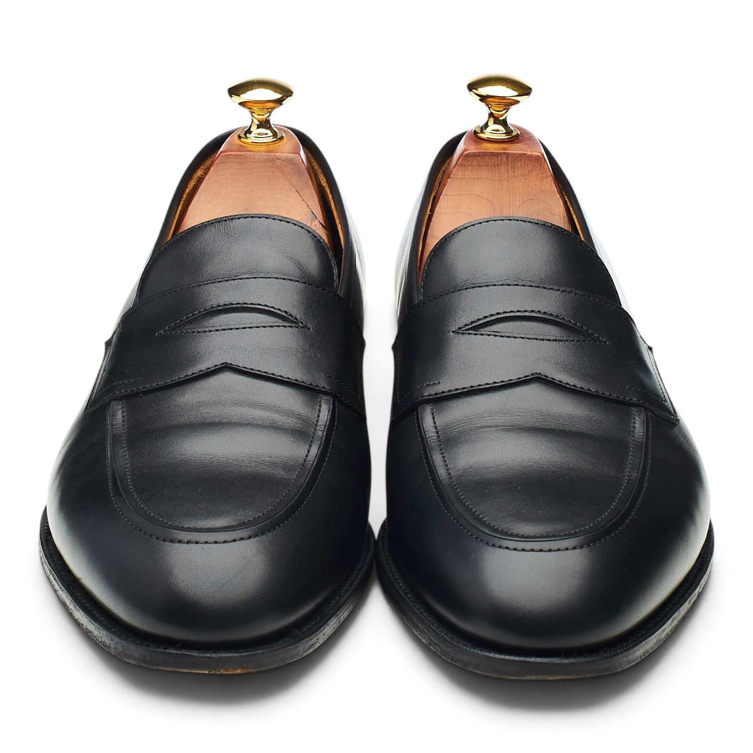 Edward Green Piccadilly mocassins cuir noir UK 9