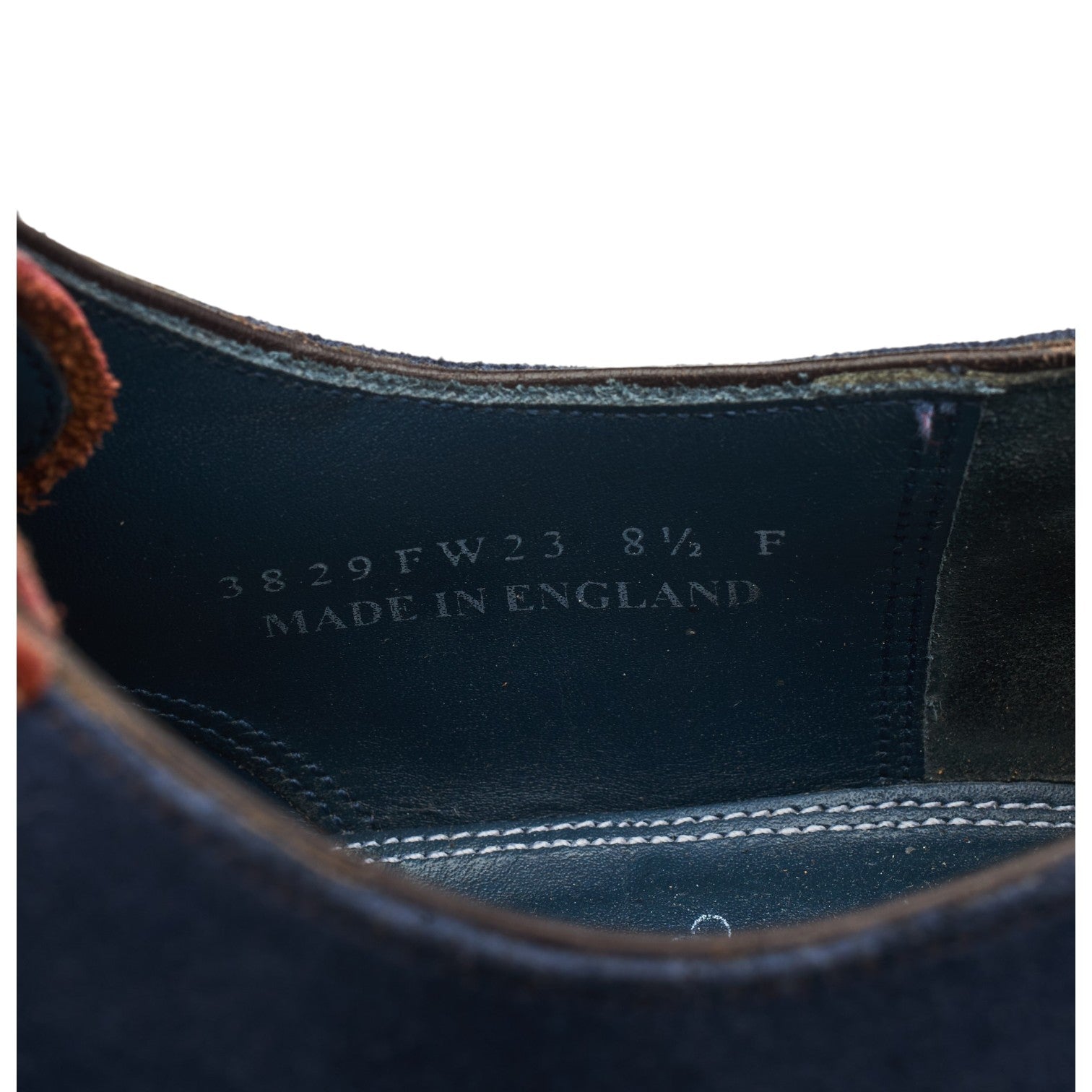 Barker McClean oxford brogue cuir marron bleu UK 8.5