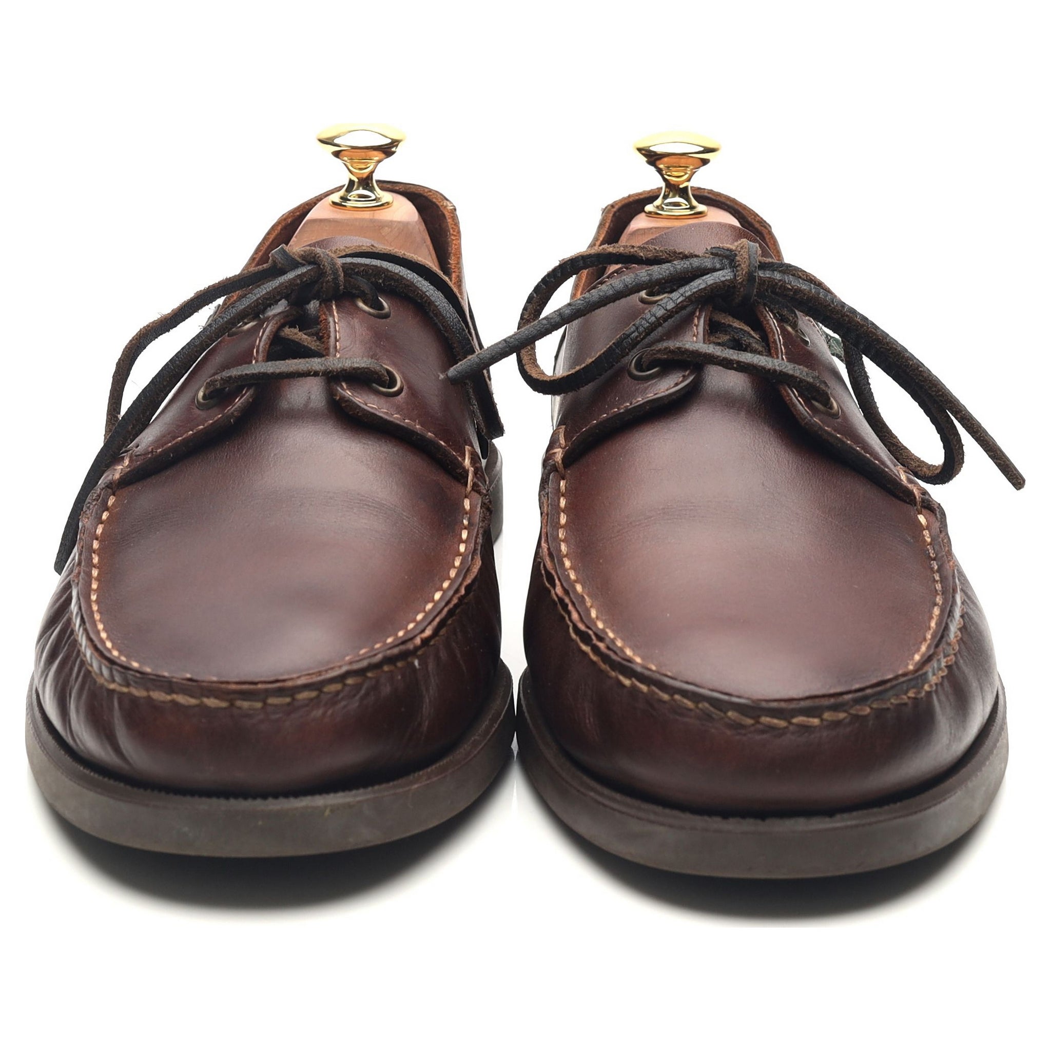 Paraboot chaussures bateau cuir marron foncé UK 9