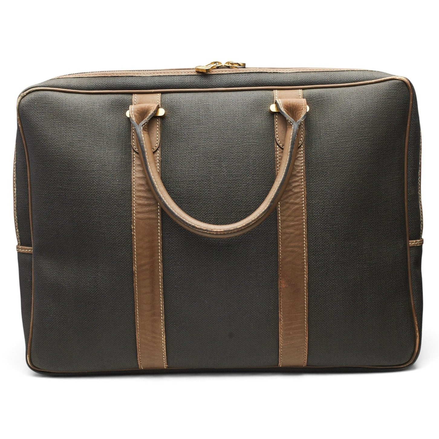 Dunhill sacoche ordinateur toile cirée marron