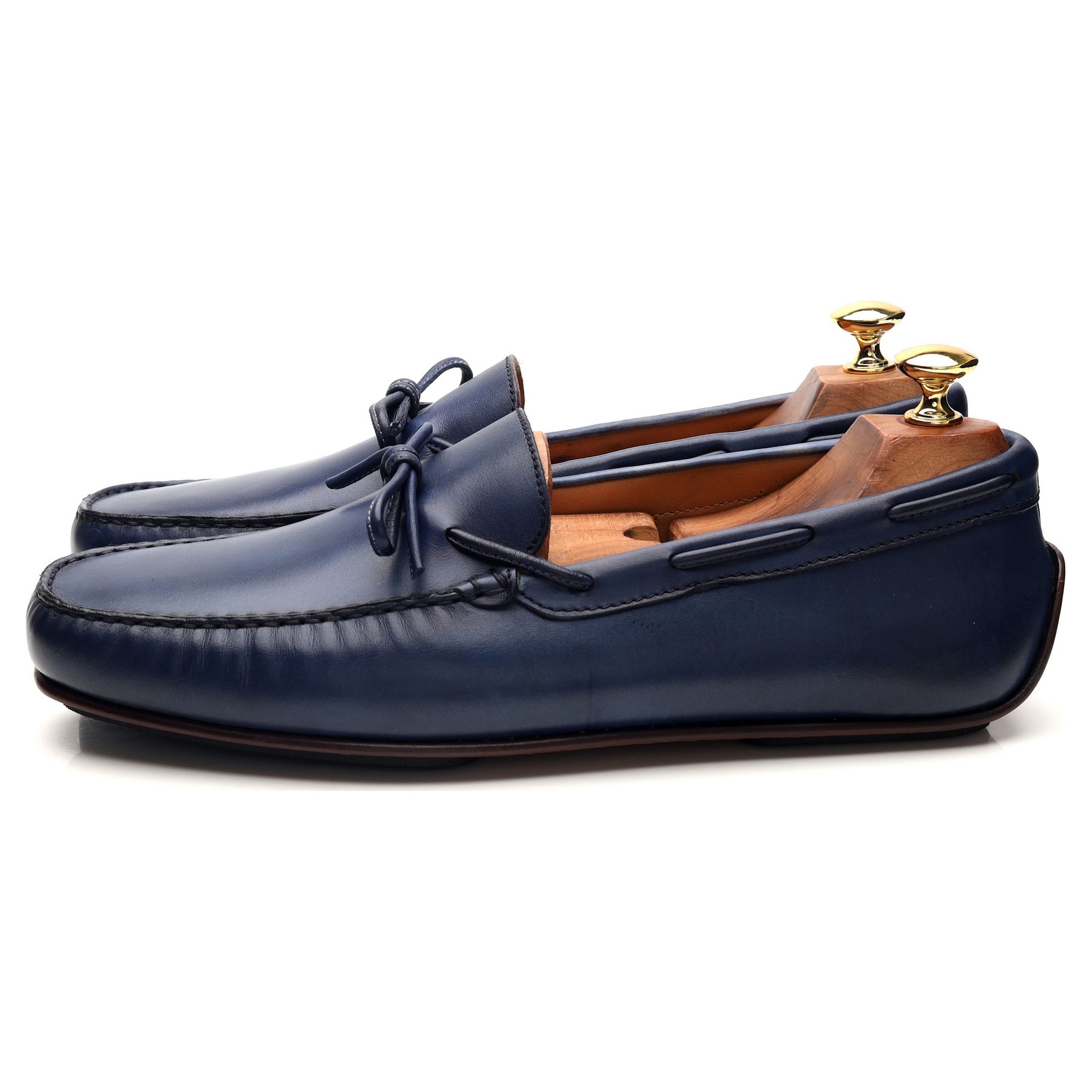 Carmina 80802 mocassins conduite cuir bleu marine UK 9