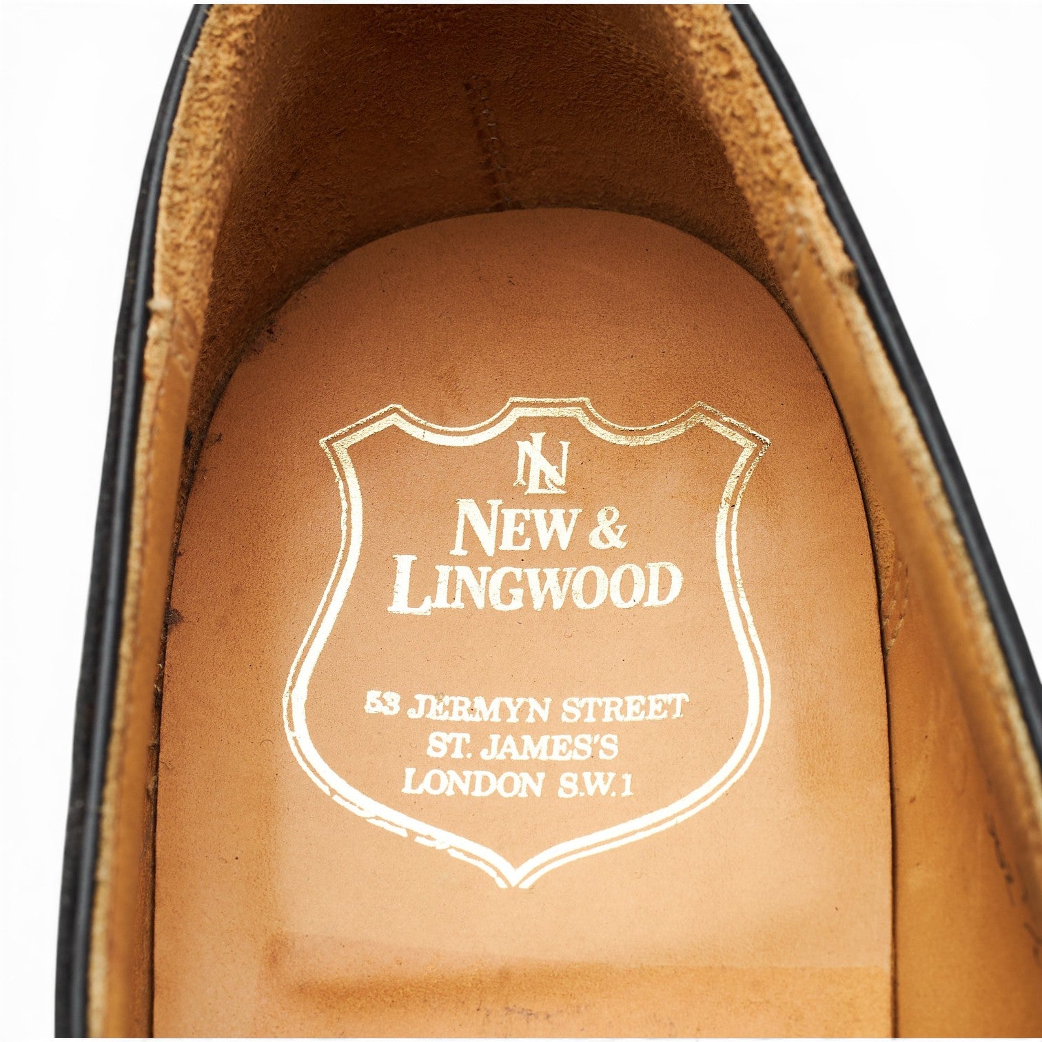 New & Lingwood Mocassins Brogue Cuir Noir 9.5