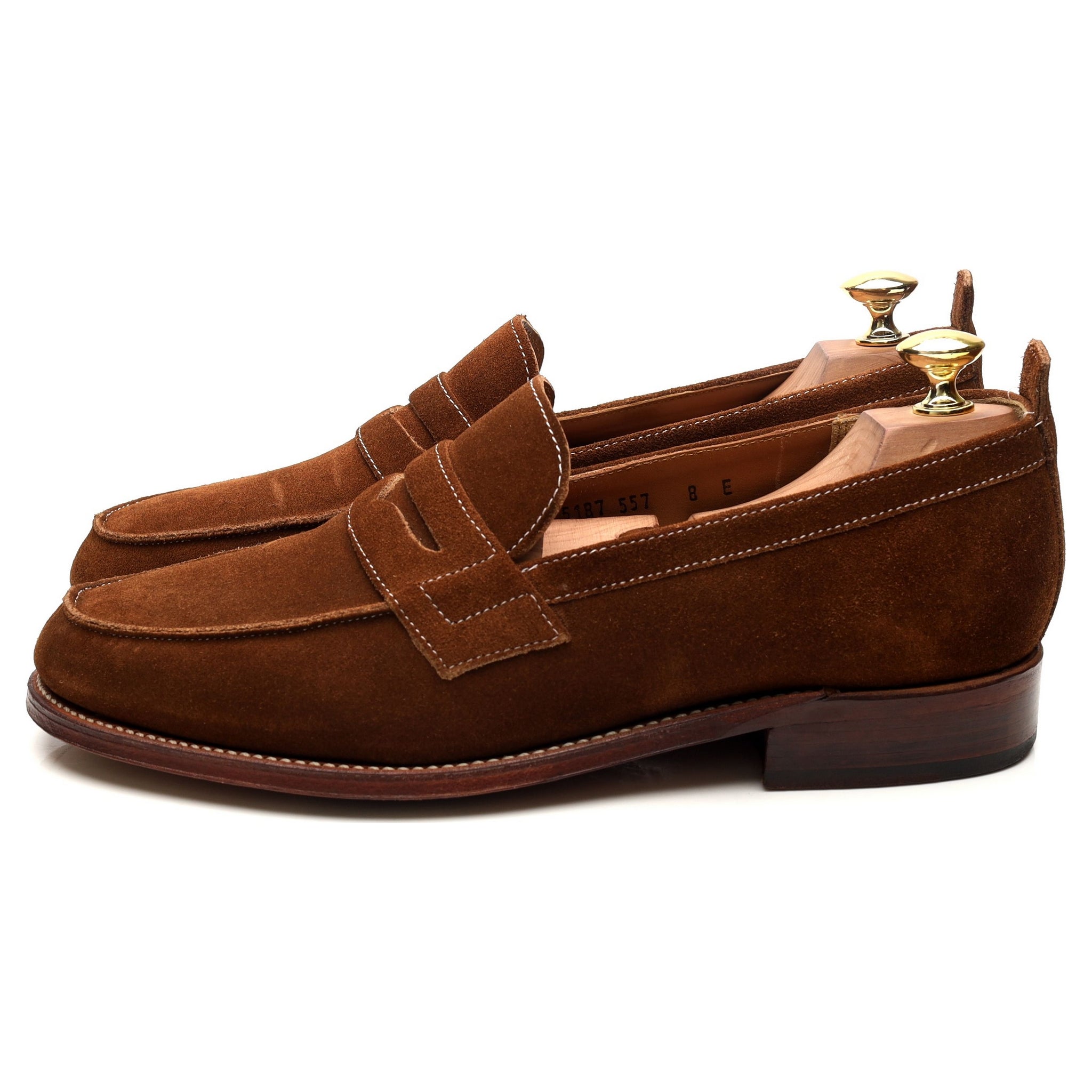 Grenson James mocassins daim marron tabac UK 8