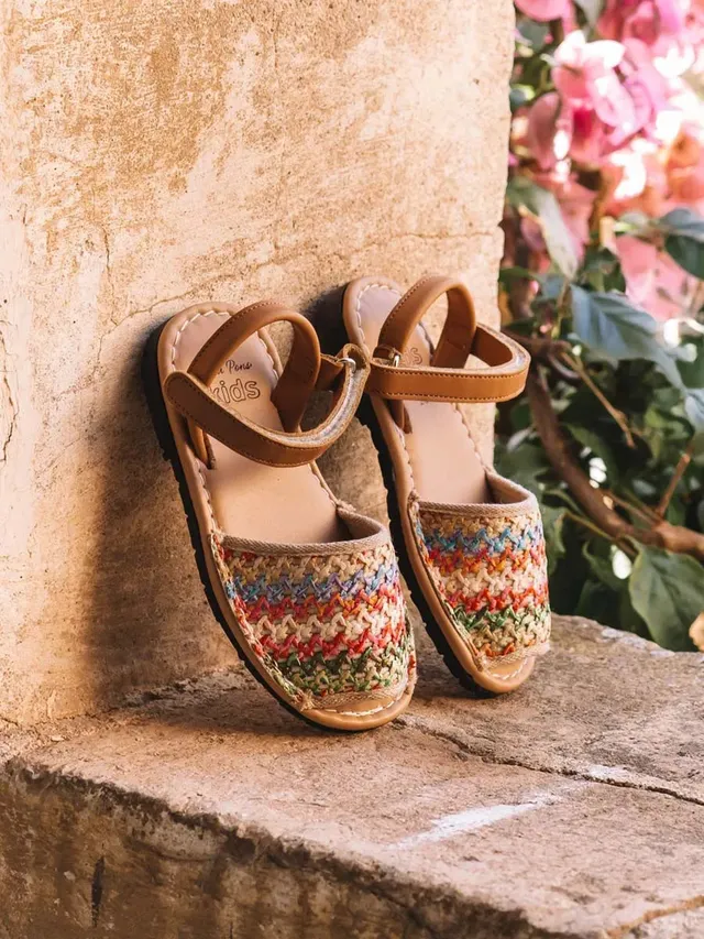 Toni Pons Cova-NZ Sandale Enfant Tissu Multicolore Scratch