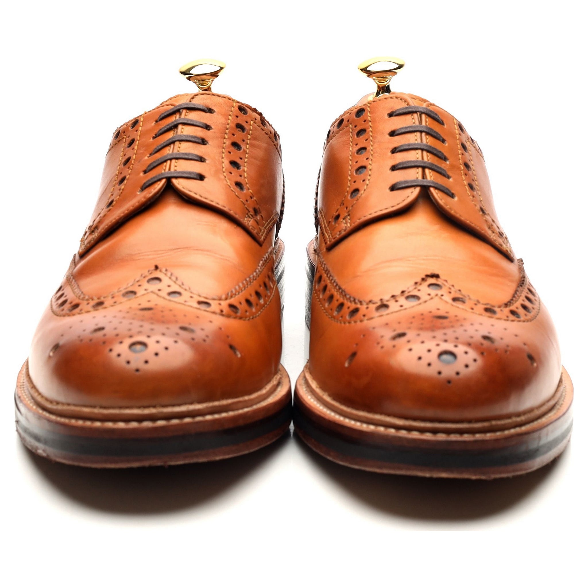Grenson Archie derby brogues cuir camel UK 10 large