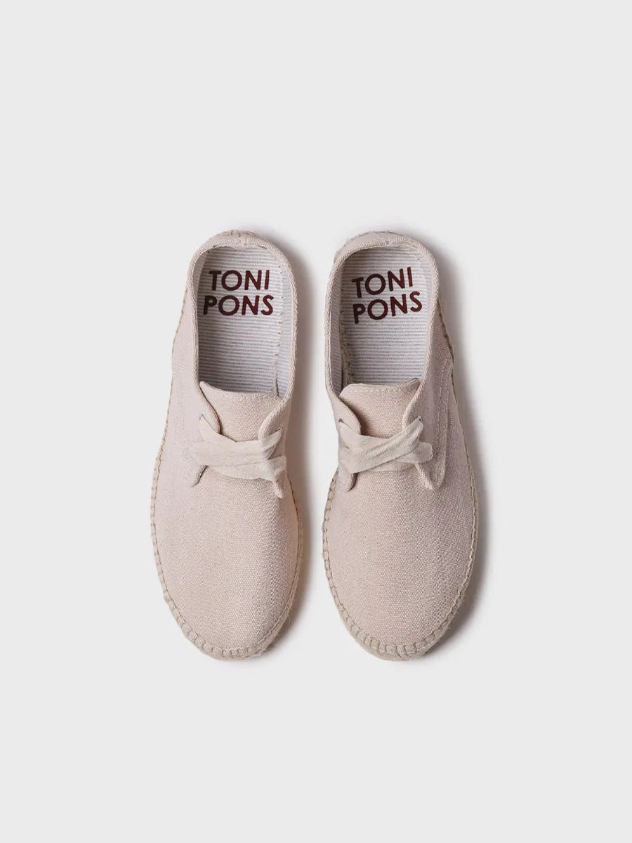 Toni Pons Abril espadrilles lacets toile écrue vegan